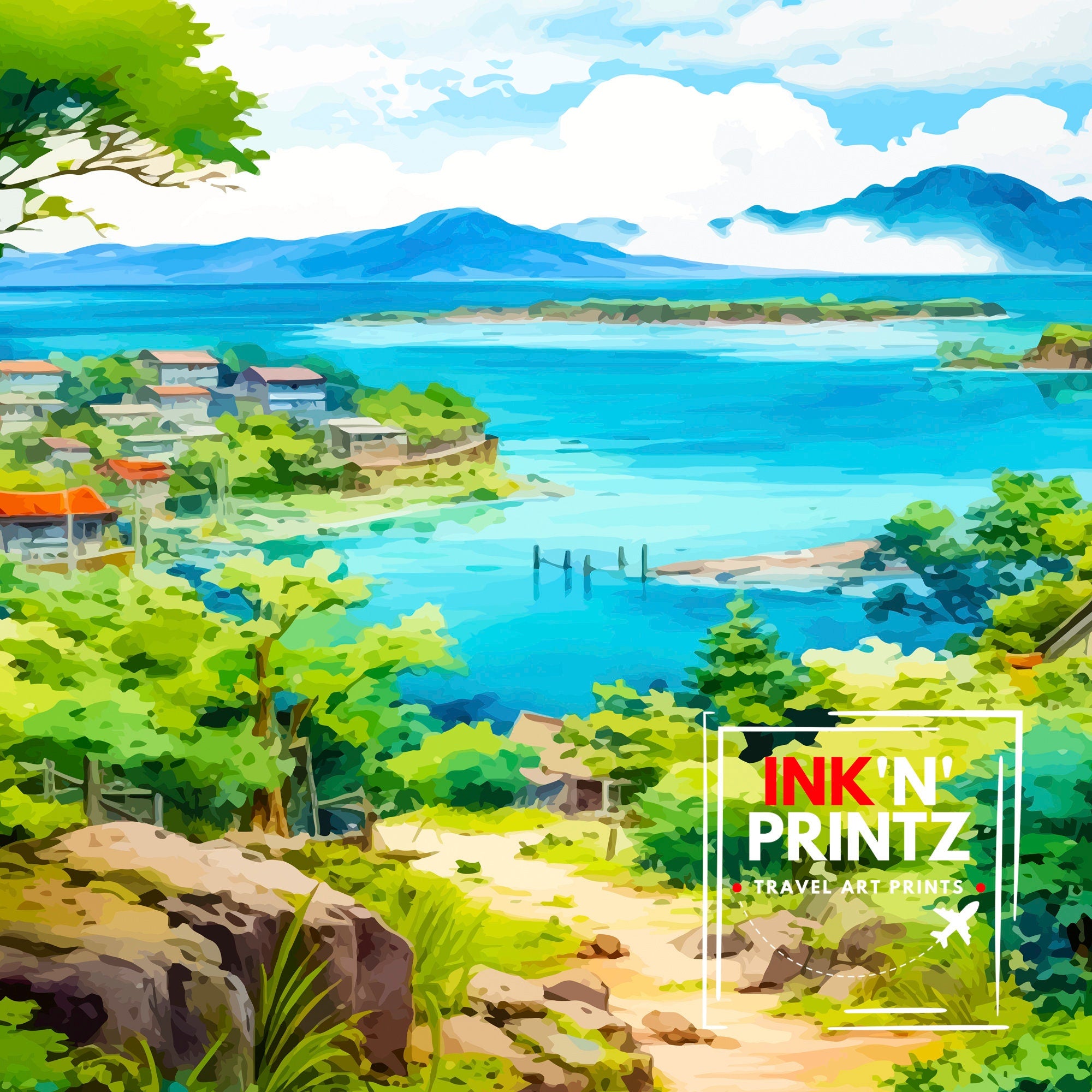 Ishigaki Island Japan Travel Print Ishigaki Wall Decor Ishigaki Poster Japan Travel Prints Ishigaki Art Print Ishigaki Illustration