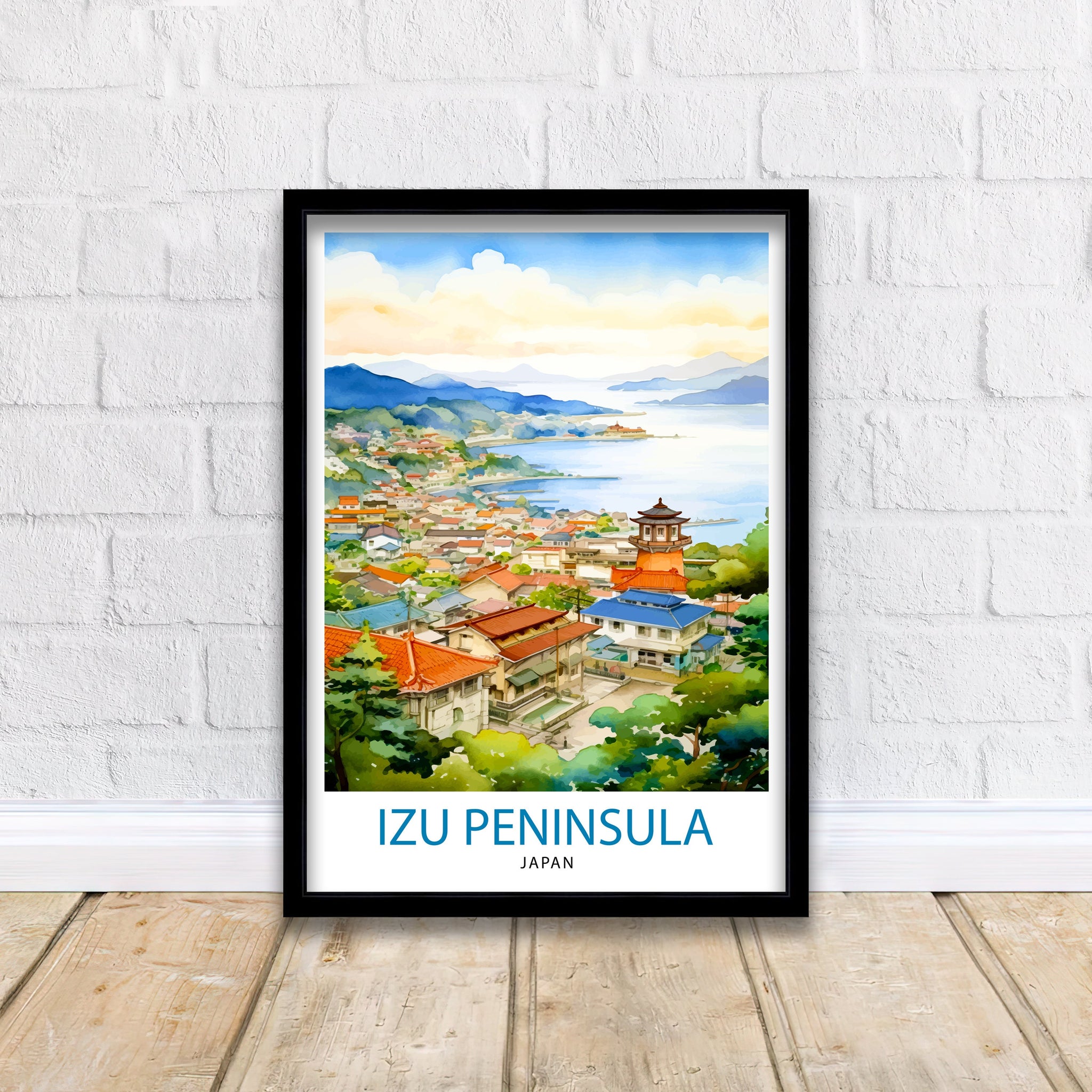 Izu Peninsula Japan Travel Print Izu Wall Decor Izu Poster Japan Travel Prints Izu Art Print Izu Illustration Izu Wall Art