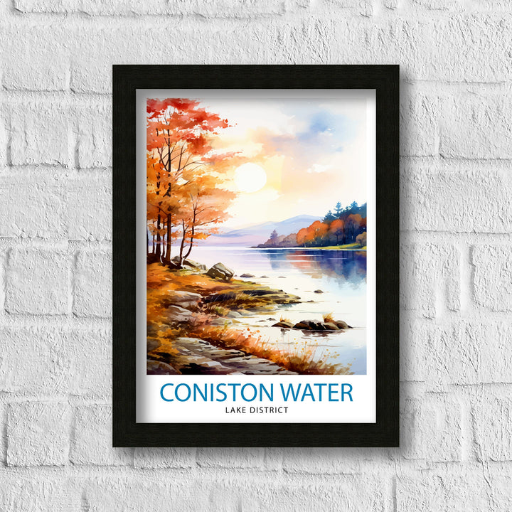 Coniston Water Lake District Travel Poster Lake District