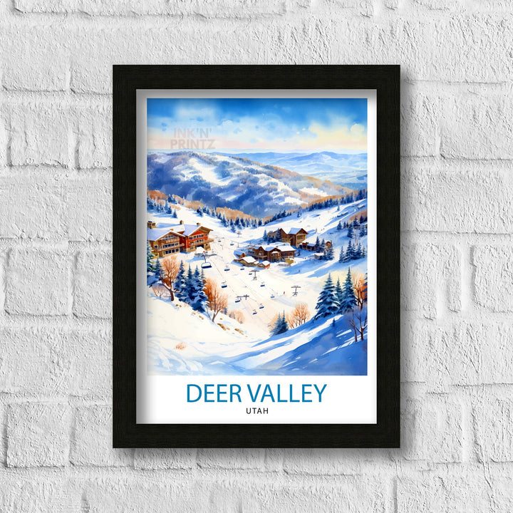 Deer Valley Ski Resort Print Deer Valley Ski Decor Deer Valley Poster Deer Valley Art Print Deer Valley Wall Art Gift for Deer Valley Skiers