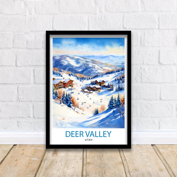 Deer Valley Ski Resort Print Deer Valley Ski Decor Deer Valley Poster Deer Valley Art Print Deer Valley Wall Art Gift for Deer Valley Skiers