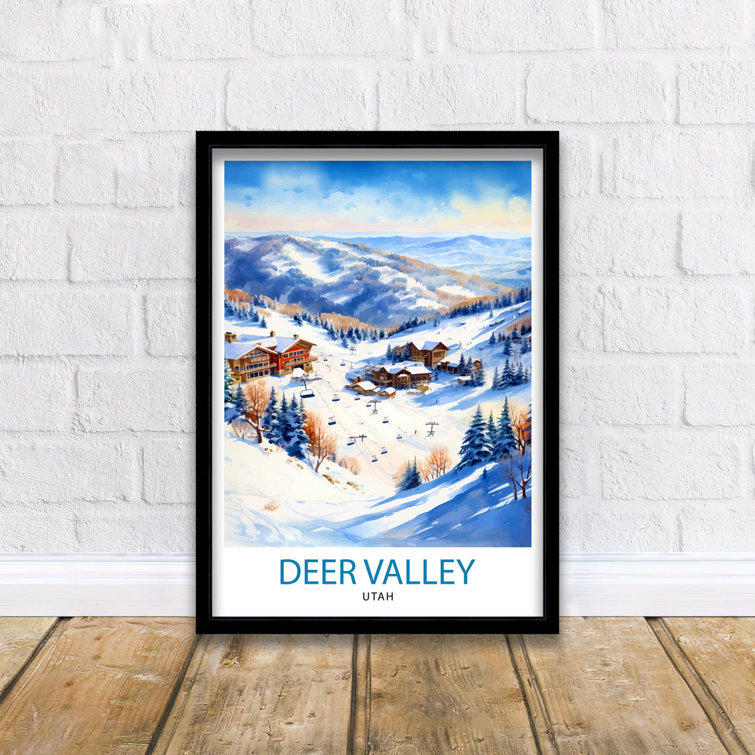 Deer Valley Ski Resort Poster Deer Valley Ski Decor Deer Valley Poster Deer Valley Art Poster Deer Valley Wall Art Gift for Deer Valley Skiers