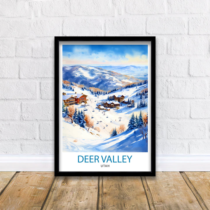 Deer Valley Ski Resort Print Deer Valley Ski Decor Deer Valley Poster Deer Valley Art Print Deer Valley Wall Art Gift for Deer Valley Skiers