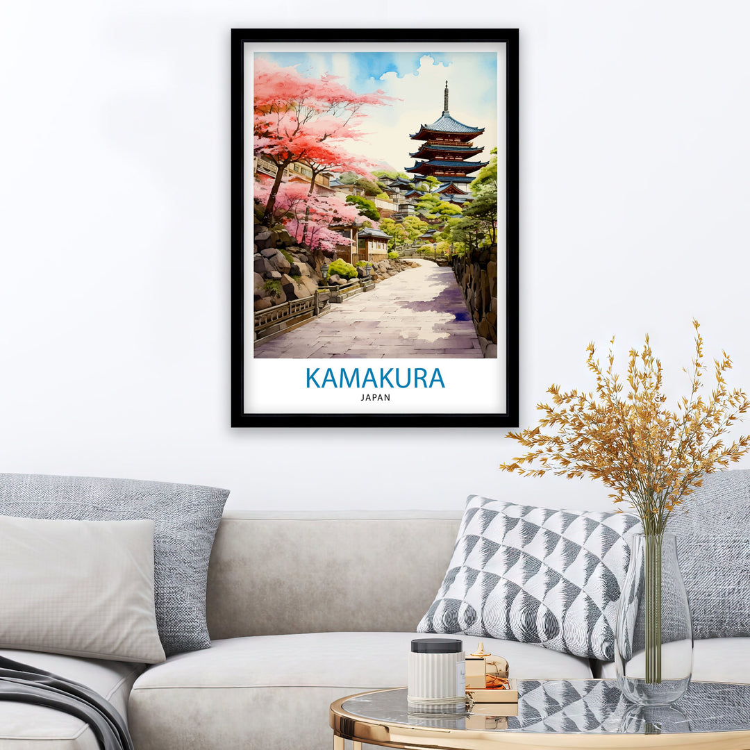 Kamakura Japan Travel Poster Kamakura