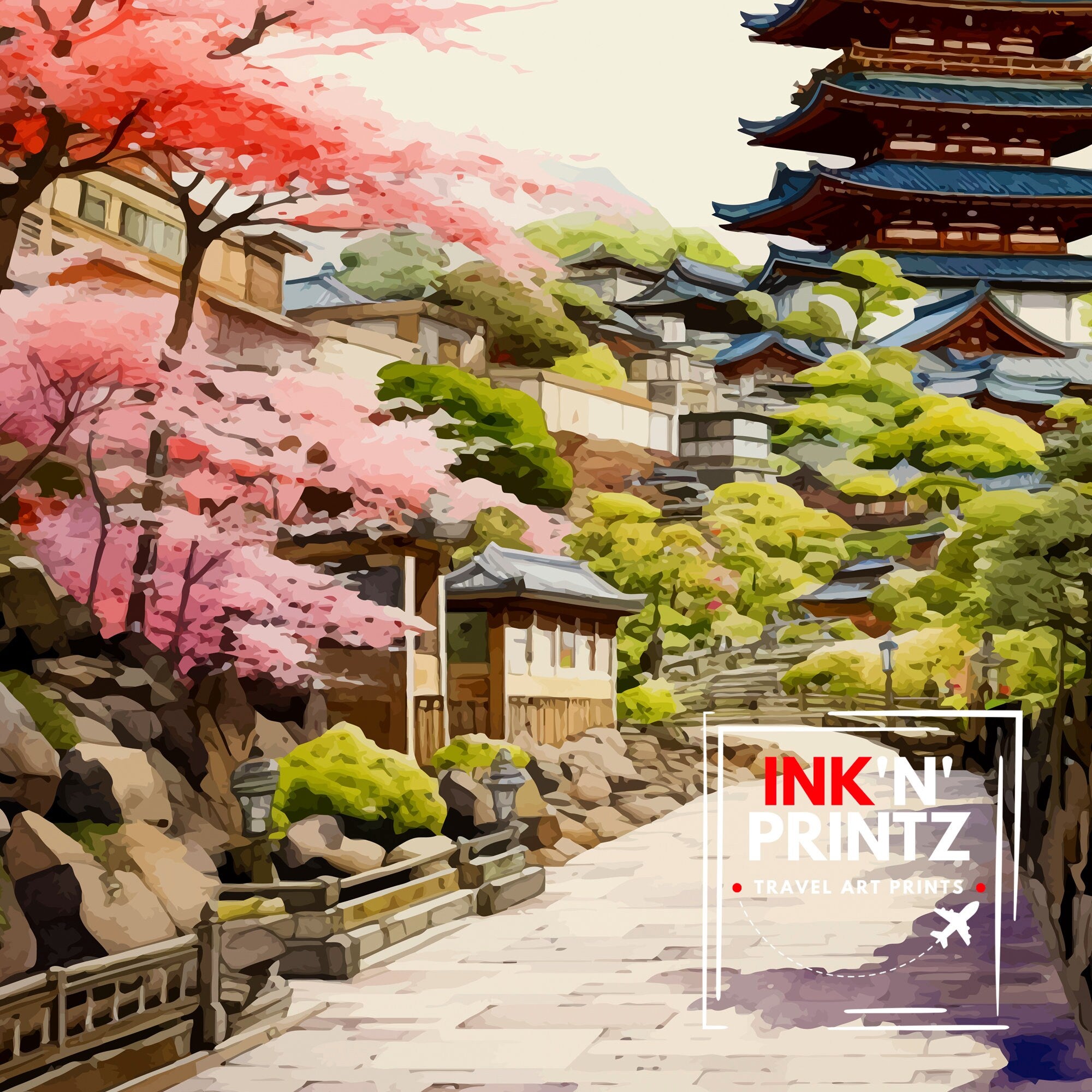 Kamakura Japan Travel Print | Temple & Bamboo Garden Wall Art