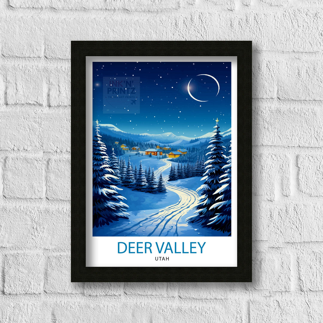 Deer Valley Ski Resort Poster Deer Valley Ski Decor Deer Valley Poster Deer Valley Art Poster Deer Valley Wall Art Gift for Deer Valley Skiers