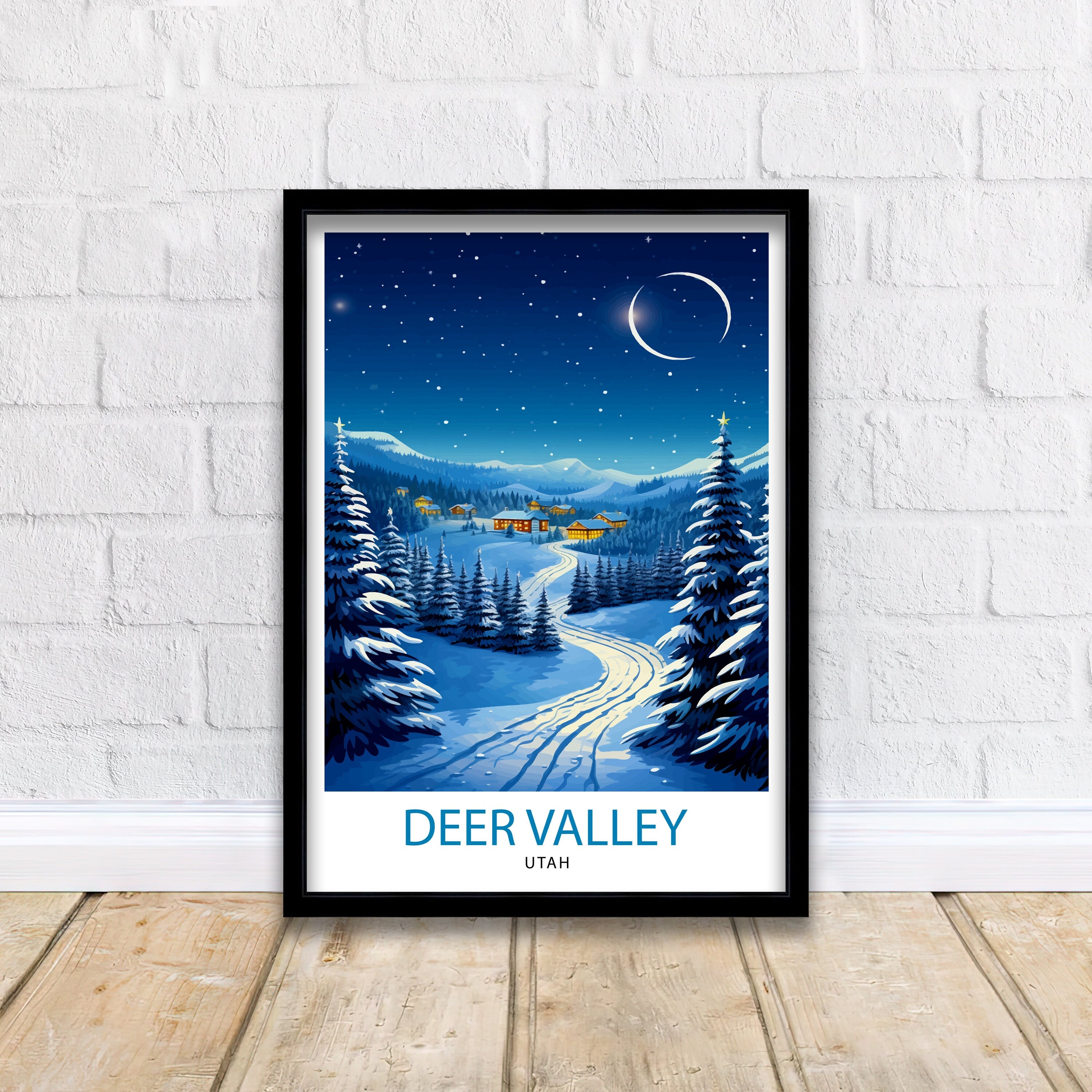 Deer Valley Ski Resort Print Deer Valley Ski Decor Deer Valley Poster Deer Valley Art Print Deer Valley Wall Art Gift for Deer Valley Skiers