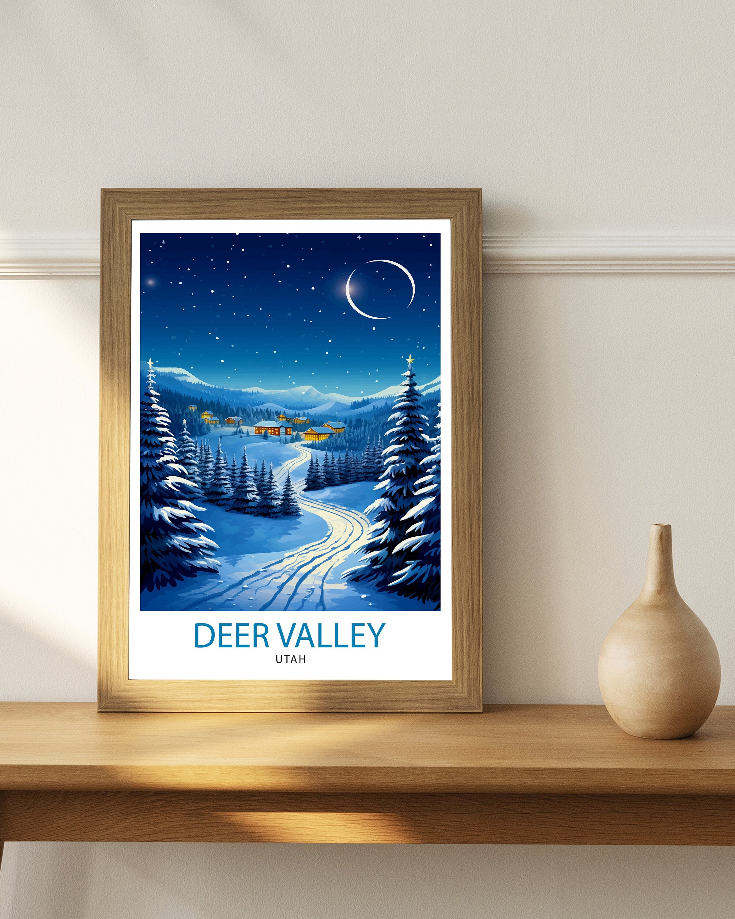 Deer Valley Ski Resort Print Deer Valley Ski Decor Deer Valley Poster Deer Valley Art Print Deer Valley Wall Art Gift for Deer Valley Skiers