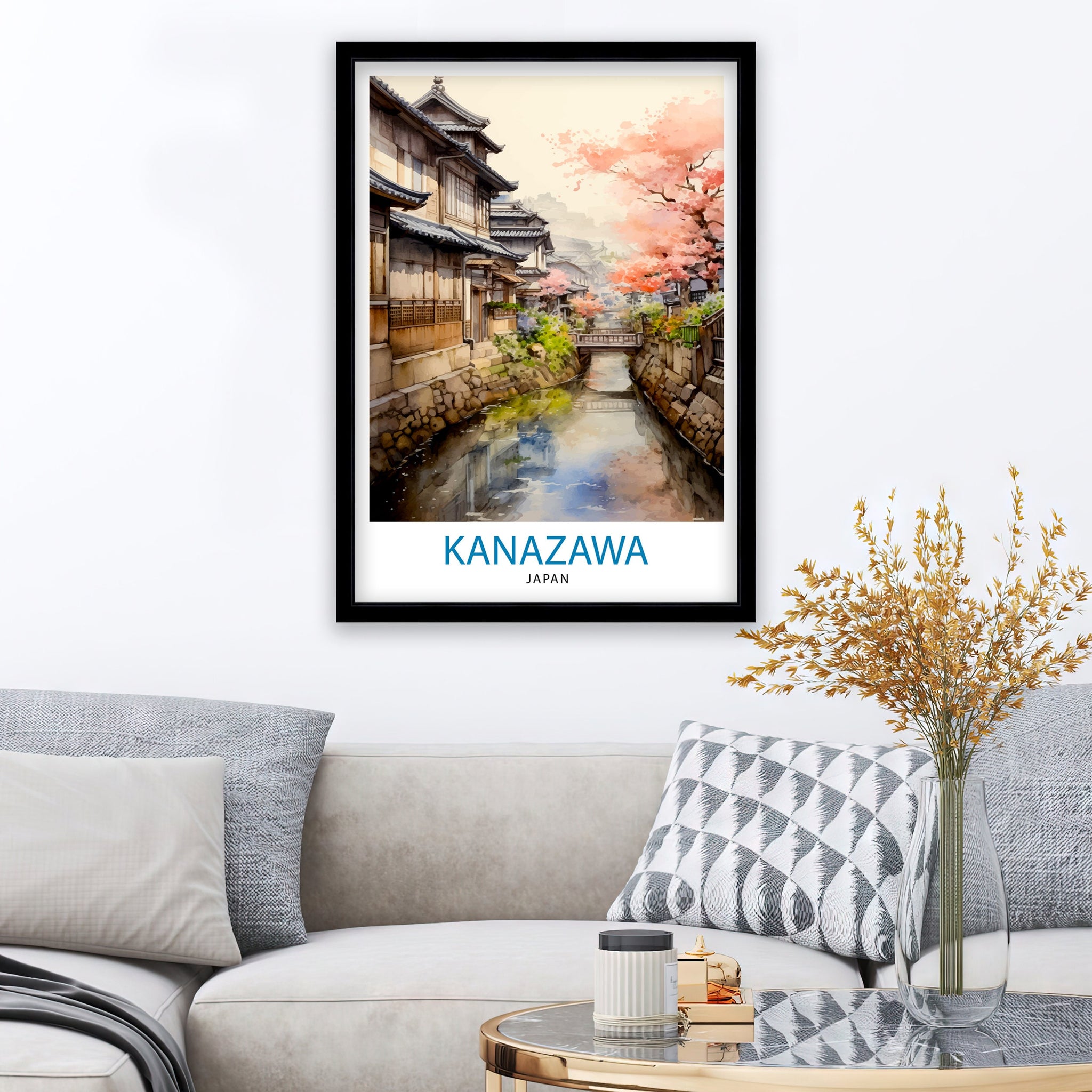 Kanazawa Japan Travel Print Kanazawa Wall Decor Kanazawa Poster Japan Travel Prints Kanazawa Art Print Kanazawa Illustration Kanazawa Wall