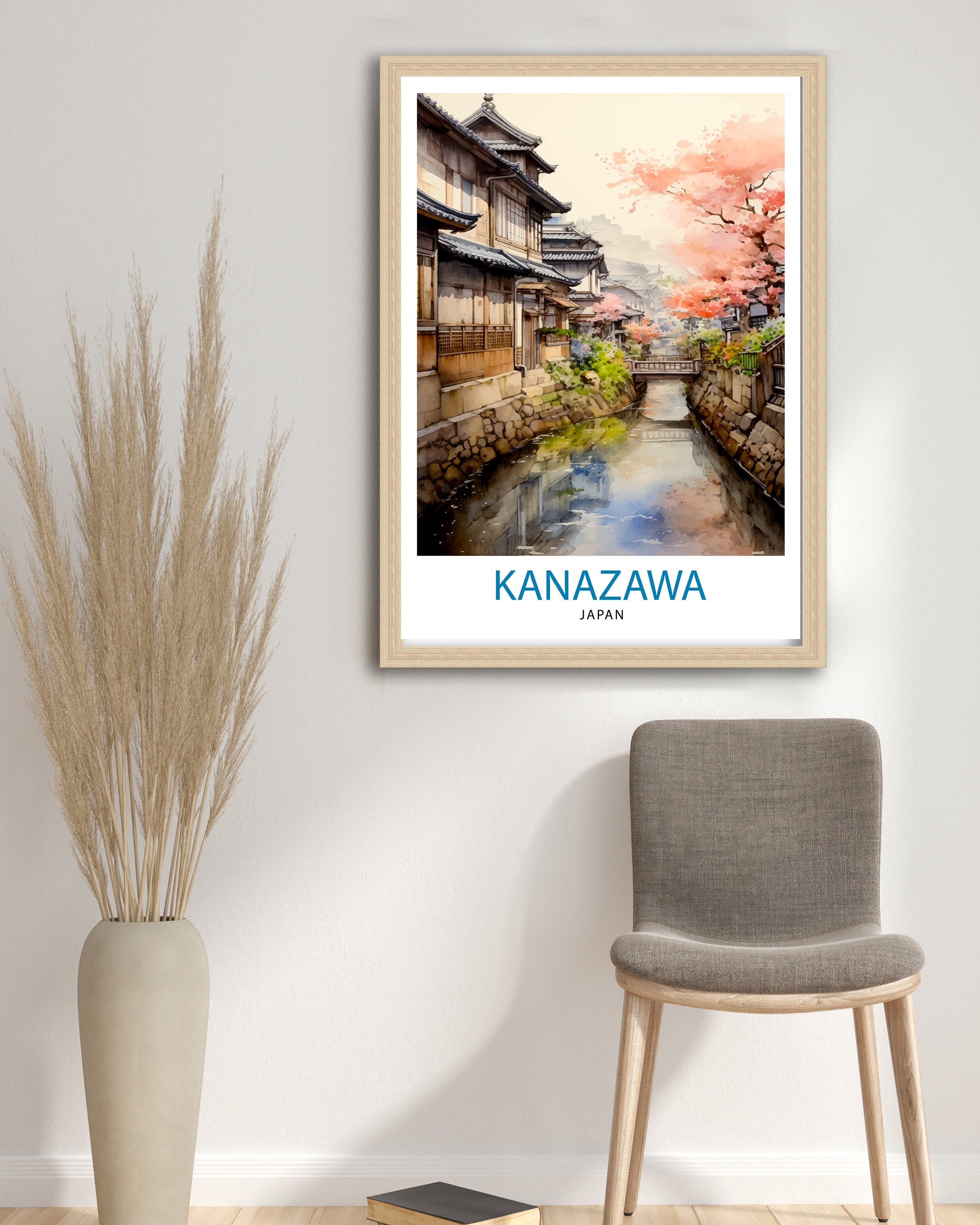 Kanazawa Japan Travel Print Kanazawa Wall Decor Kanazawa Poster Japan Travel Prints Kanazawa Art Print Kanazawa Illustration Kanazawa Wall