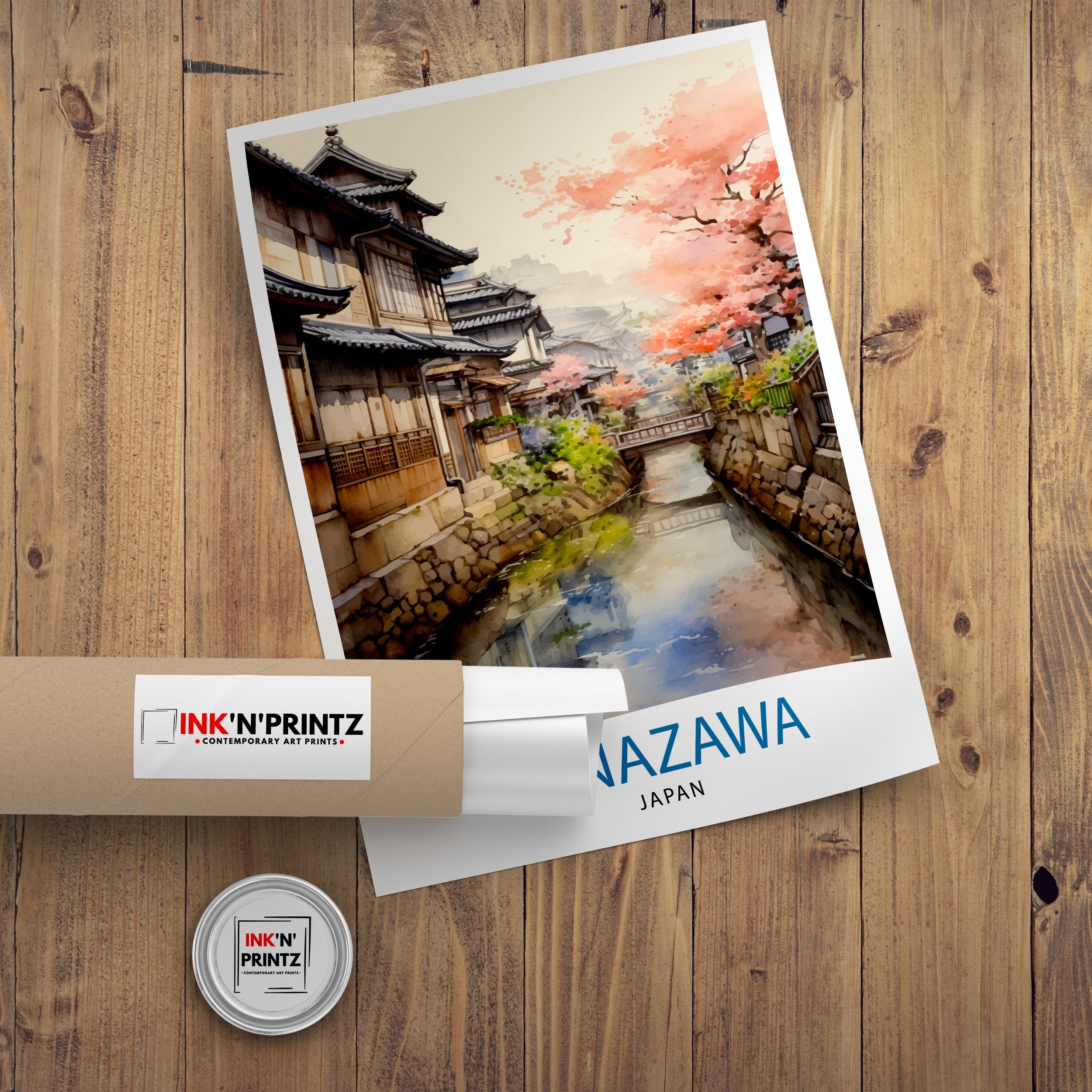 Kanazawa Japan Travel Print Kanazawa Wall Decor Kanazawa Poster Japan Travel Prints Kanazawa Art Print Kanazawa Illustration Kanazawa Wall