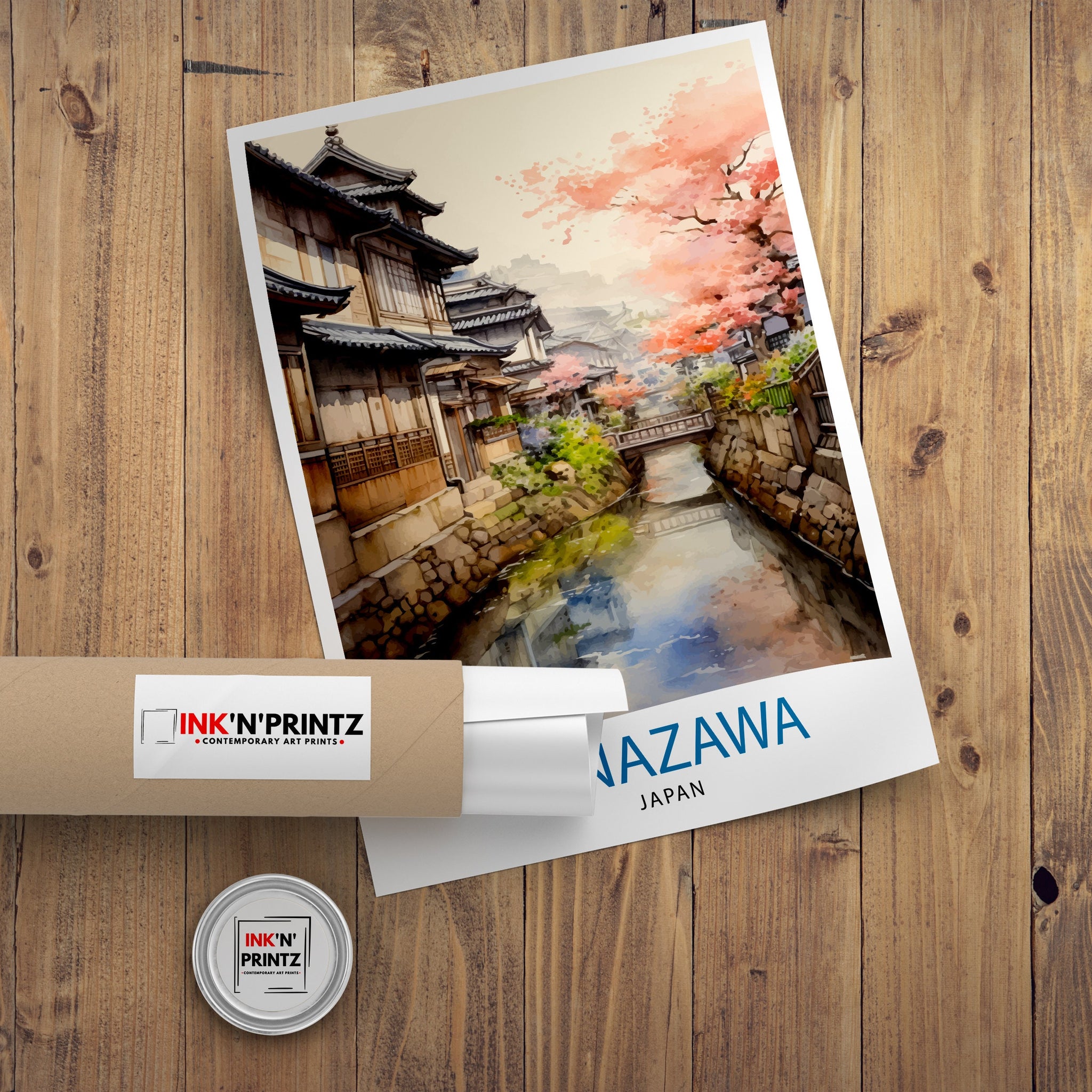 Kanazawa Japan Travel Print Kanazawa Wall Decor Kanazawa Poster Japan Travel Prints Kanazawa Art Print Kanazawa Illustration Kanazawa Wall