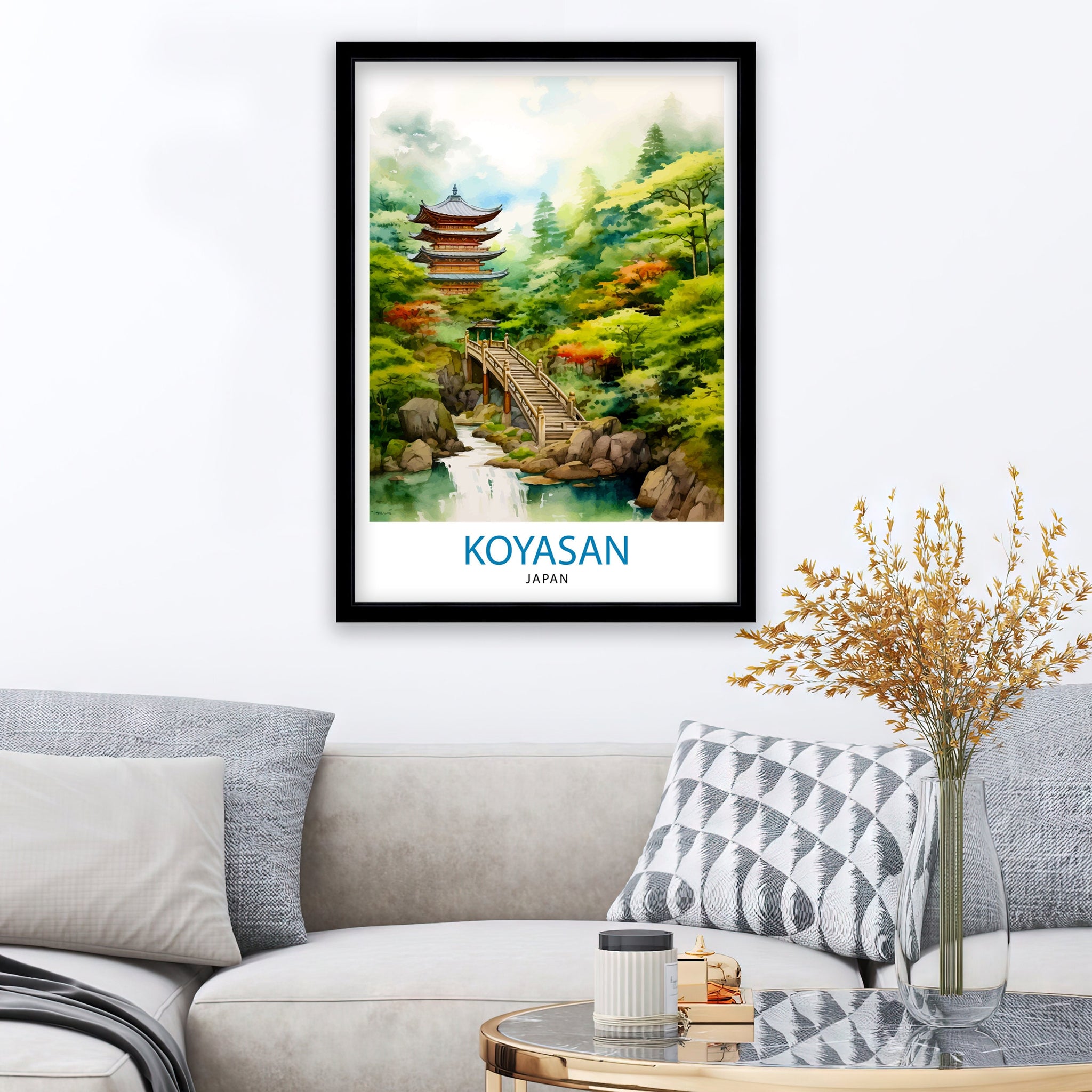 Koyasan Japan Travel Print Koyasan Wall Decor Koyasan Poster Japan Travel Prints Koyasan Art Print Koyasan Illustration Koyasan Wall Art