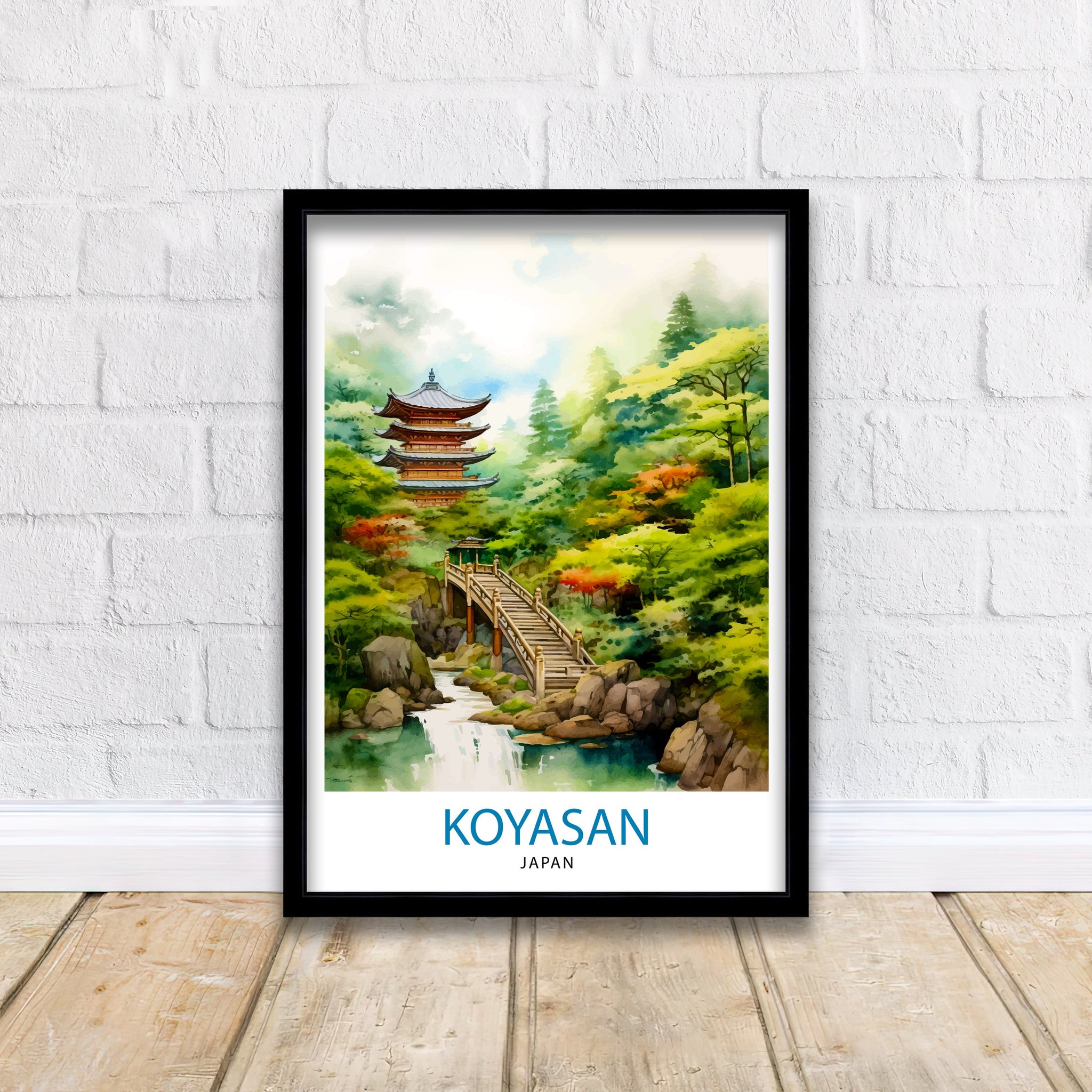 Koyasan Japan Travel Print Koyasan Wall Decor Koyasan Poster Japan Travel Prints Koyasan Art Print Koyasan Illustration Koyasan Wall Art