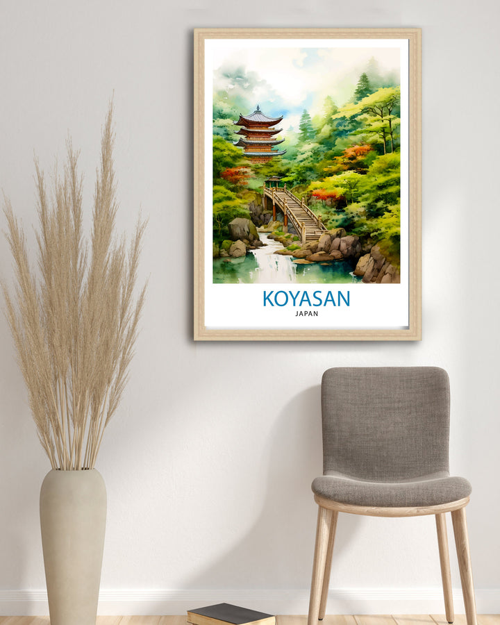 Koyasan Japan Travel Poster Koyasan