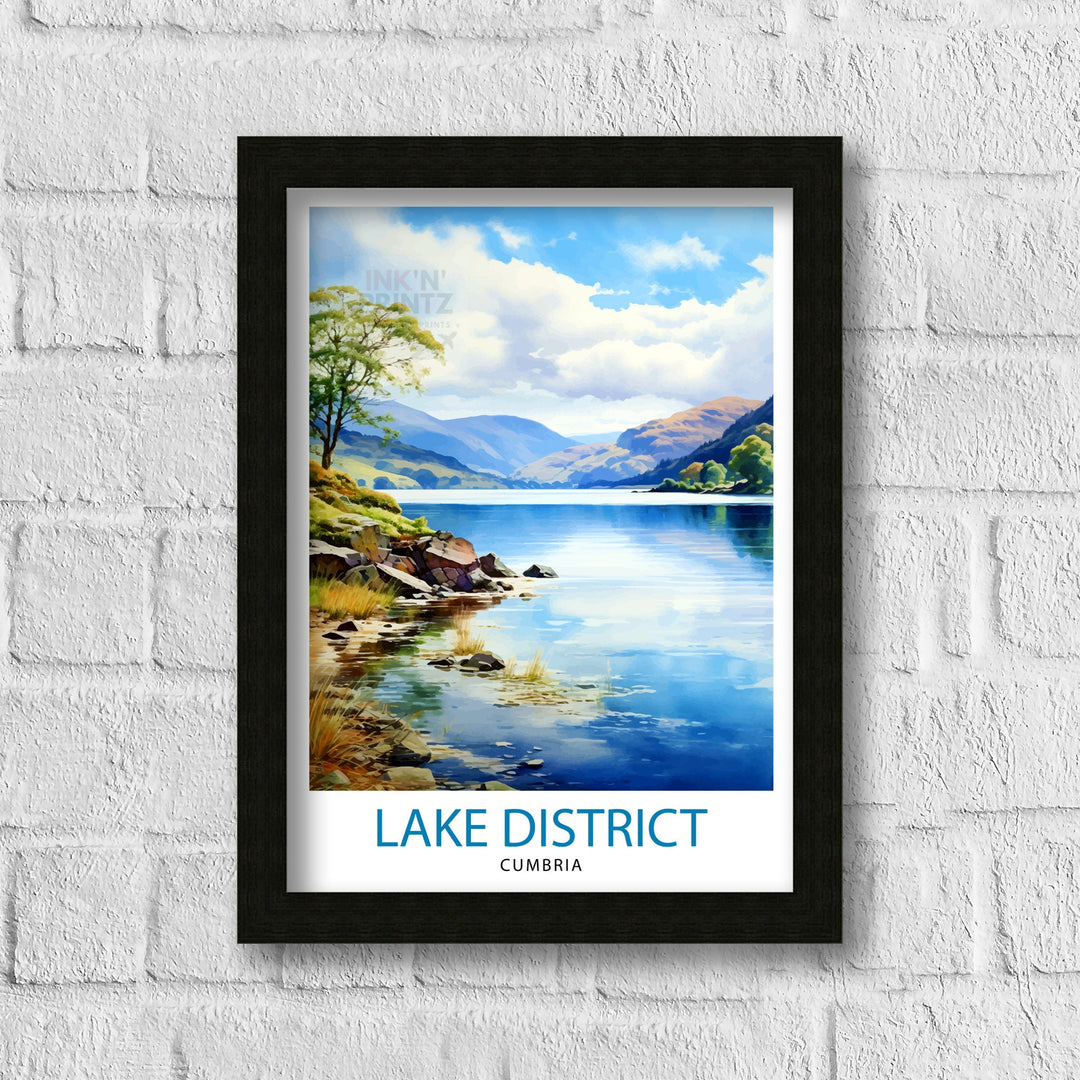 Lake District Cumbria Travel Print Lake District Wall Art Lake District Home Decor Lake District Illustration Travel Poster, Gift for Lake