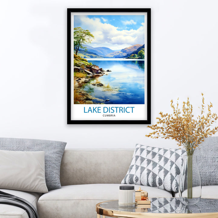 Lake District Cumbria Travel Print Lake District Wall Art Lake District Home Decor Lake District Illustration Travel Poster, Gift for Lake