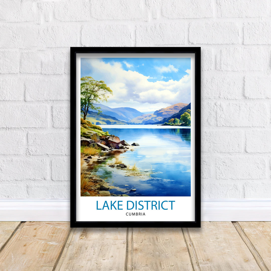 Lake District Cumbria Travel Print Lake District Wall Art Lake District Home Decor Lake District Illustration Travel Poster, Gift for Lake