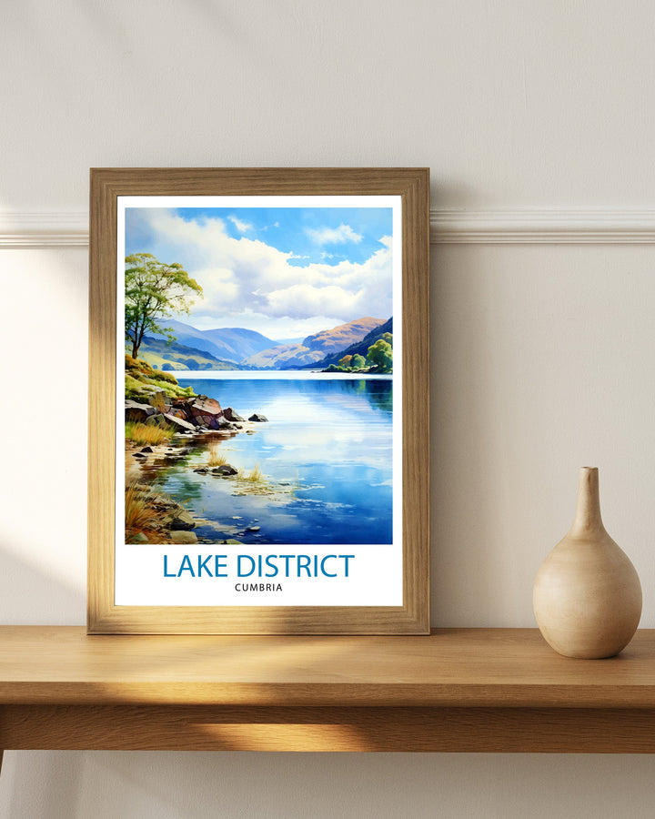 Lake District Cumbria Travel Print Lake District Wall Art Lake District Home Decor Lake District Illustration Travel Poster, Gift for Lake