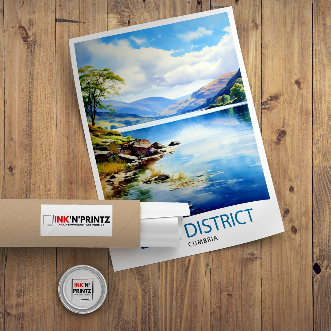 Lake District Cumbria Travel Print Lake District Wall Art Lake District Home Decor Lake District Illustration Travel Poster, Gift for Lake