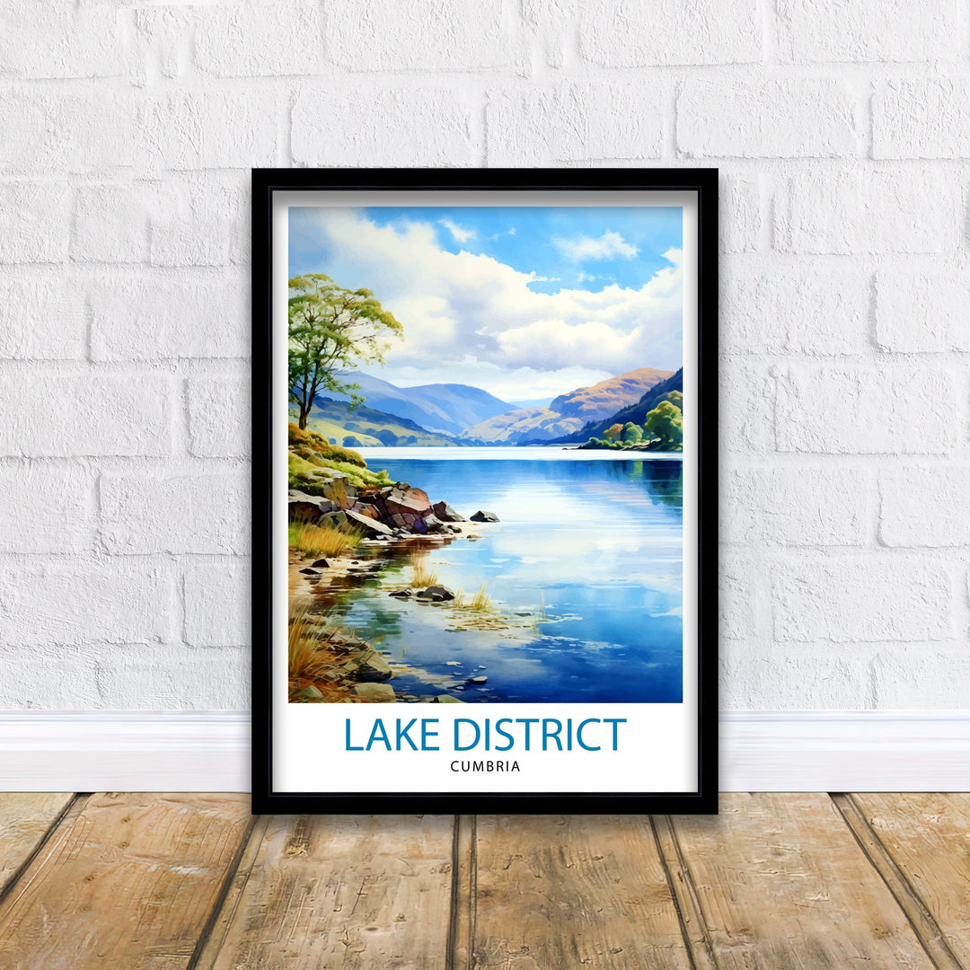 Lake District Cumbria Travel Print Lake District Wall Art Lake District Home Decor Lake District Illustration Travel Poster, Gift for Lake