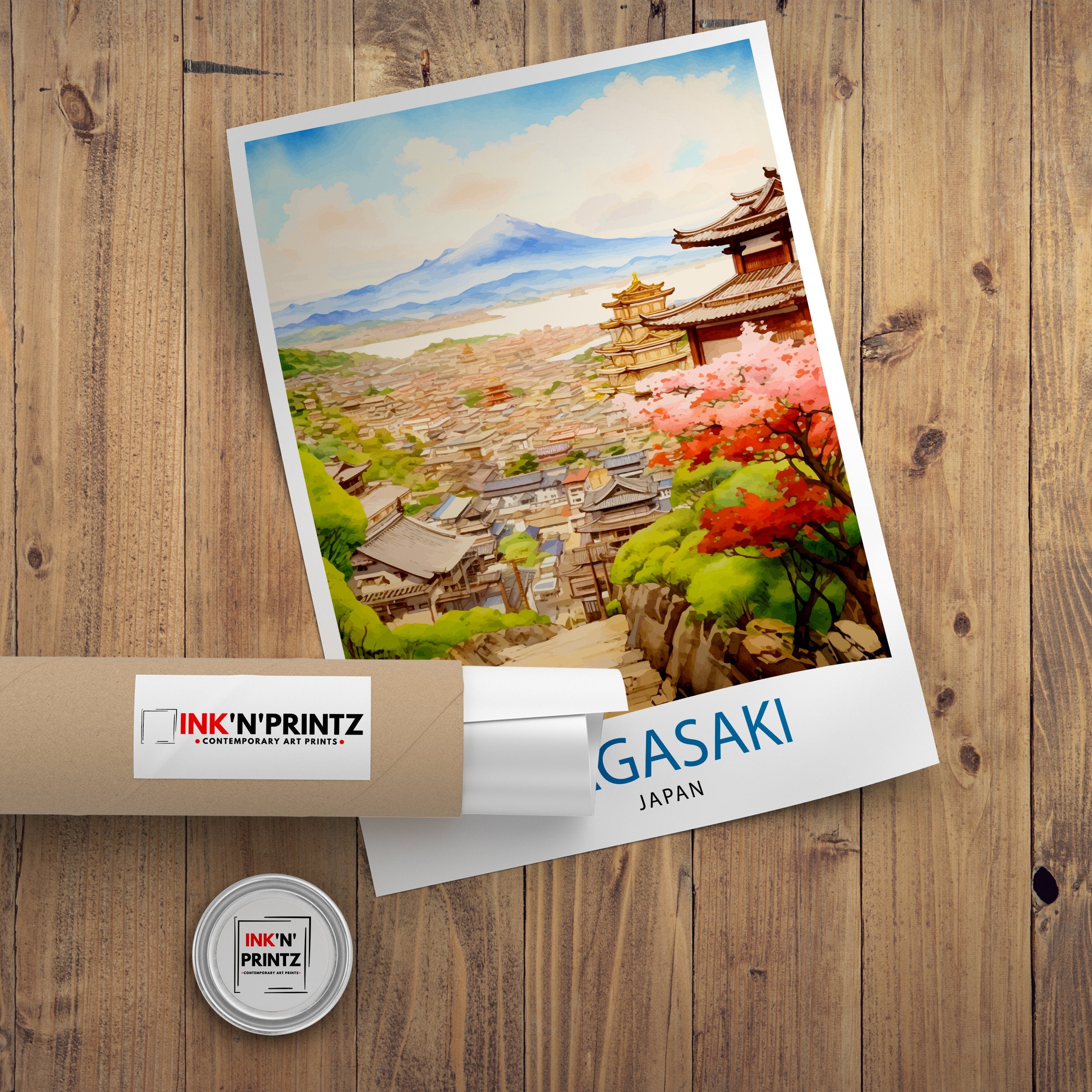 Nagasaki Japan Travel Print Nagasaki Wall Decor Nagasaki Poster Japan Travel Prints Nagasaki Art Print Nagasaki Illustration Nagasaki