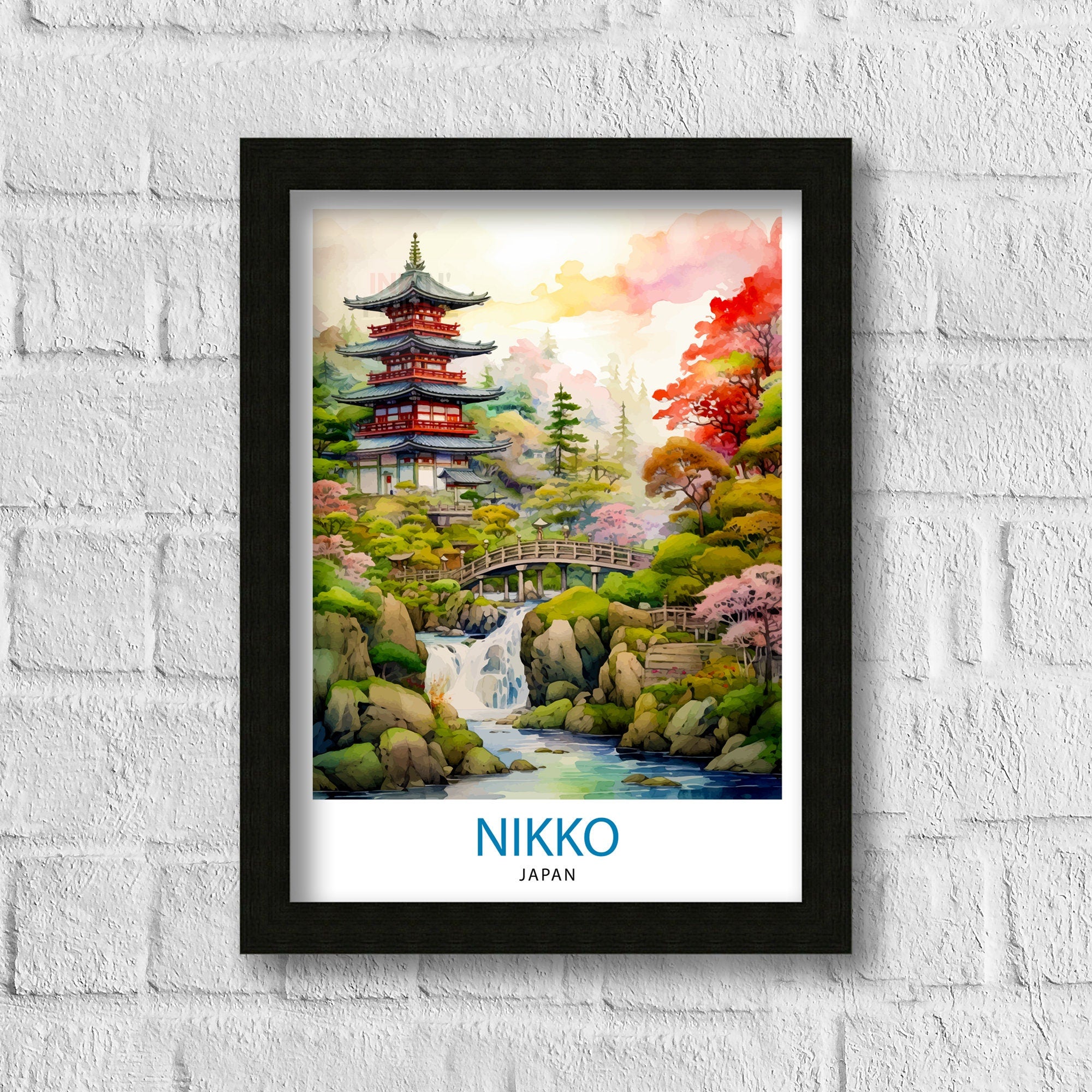 Nikko Japan Travel Print Nikko Wall Decor Nikko Poster Japan Travel Prints Nikko Art Print Nikko Illustration Nikko Wall