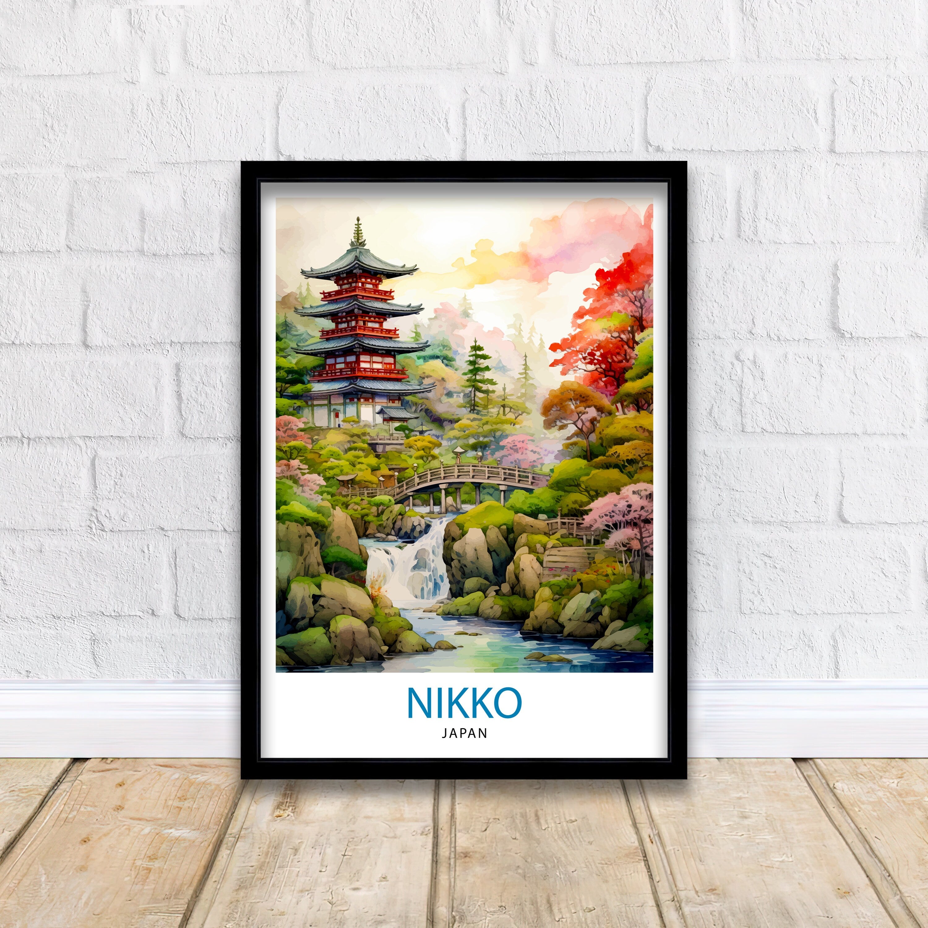 Nikko Japan Travel Print Nikko Wall Decor Nikko Poster Japan Travel Prints Nikko Art Print Nikko Illustration Nikko Wall