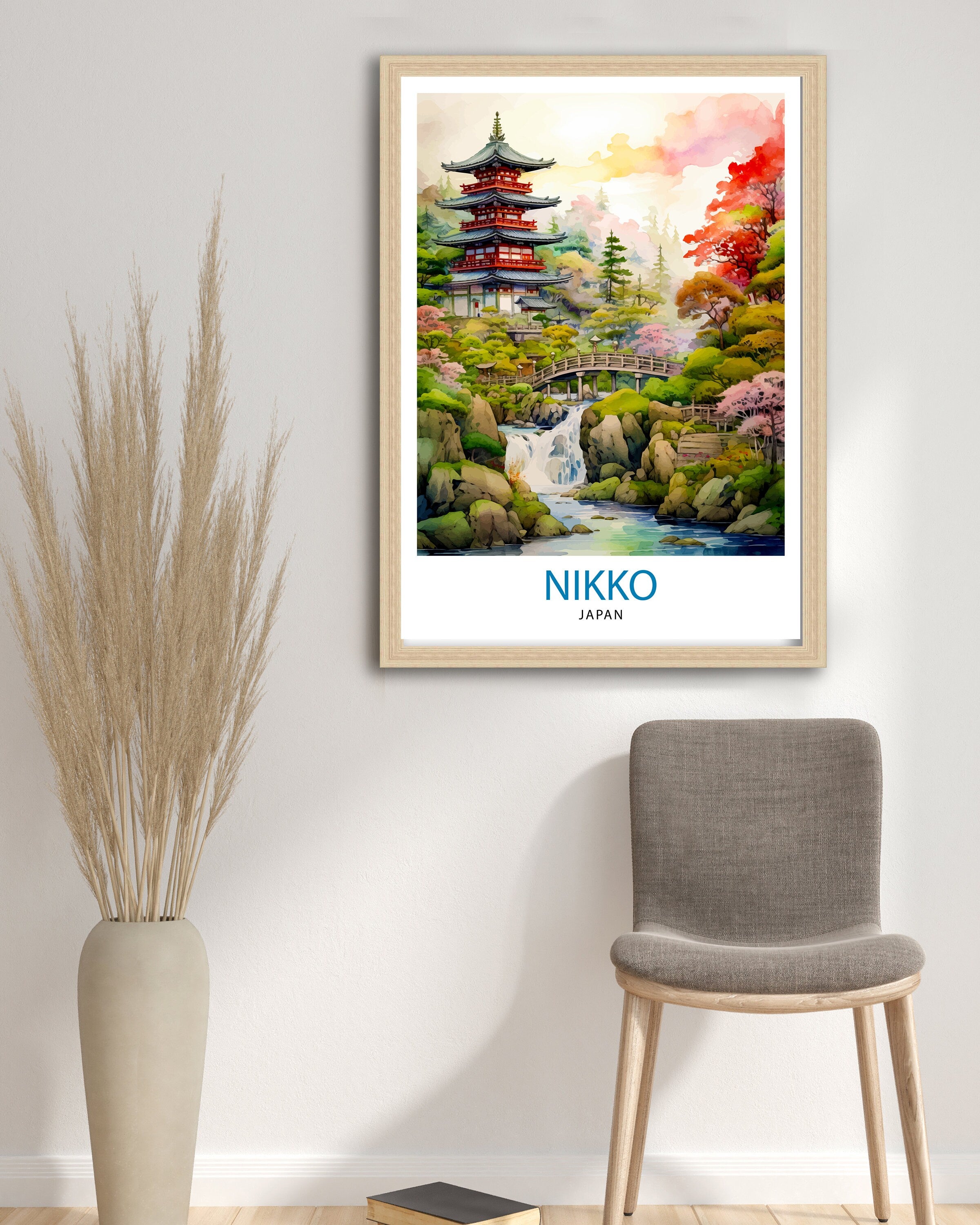 Nikko Japan Travel Print Nikko Wall Decor Nikko Poster Japan Travel Prints Nikko Art Print Nikko Illustration Nikko Wall