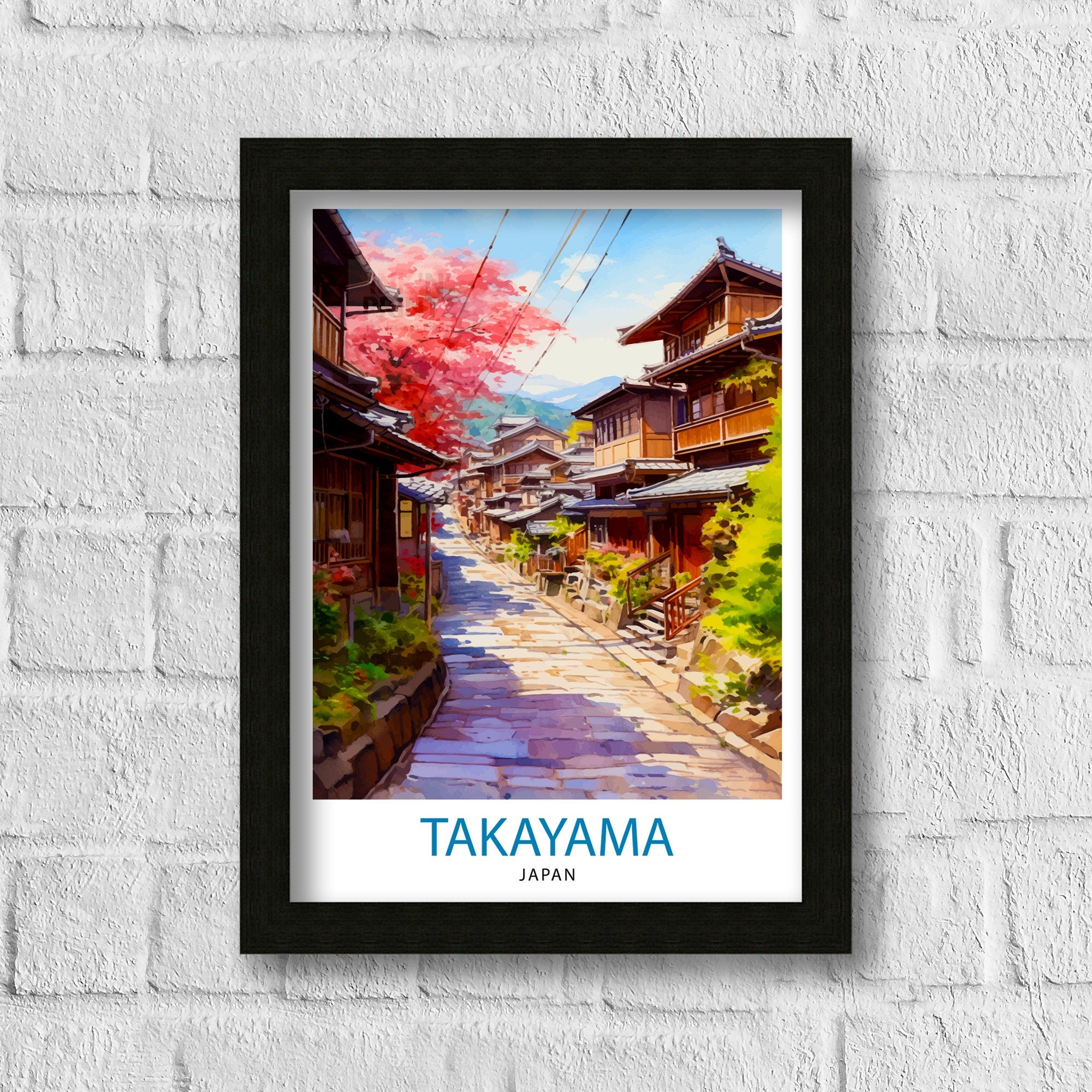Takayama Japan Travel Print Takayama Wall Decor Takayama Poster Japan Travel Prints Takayama Art Print Takayama Illustration Takayama Wall