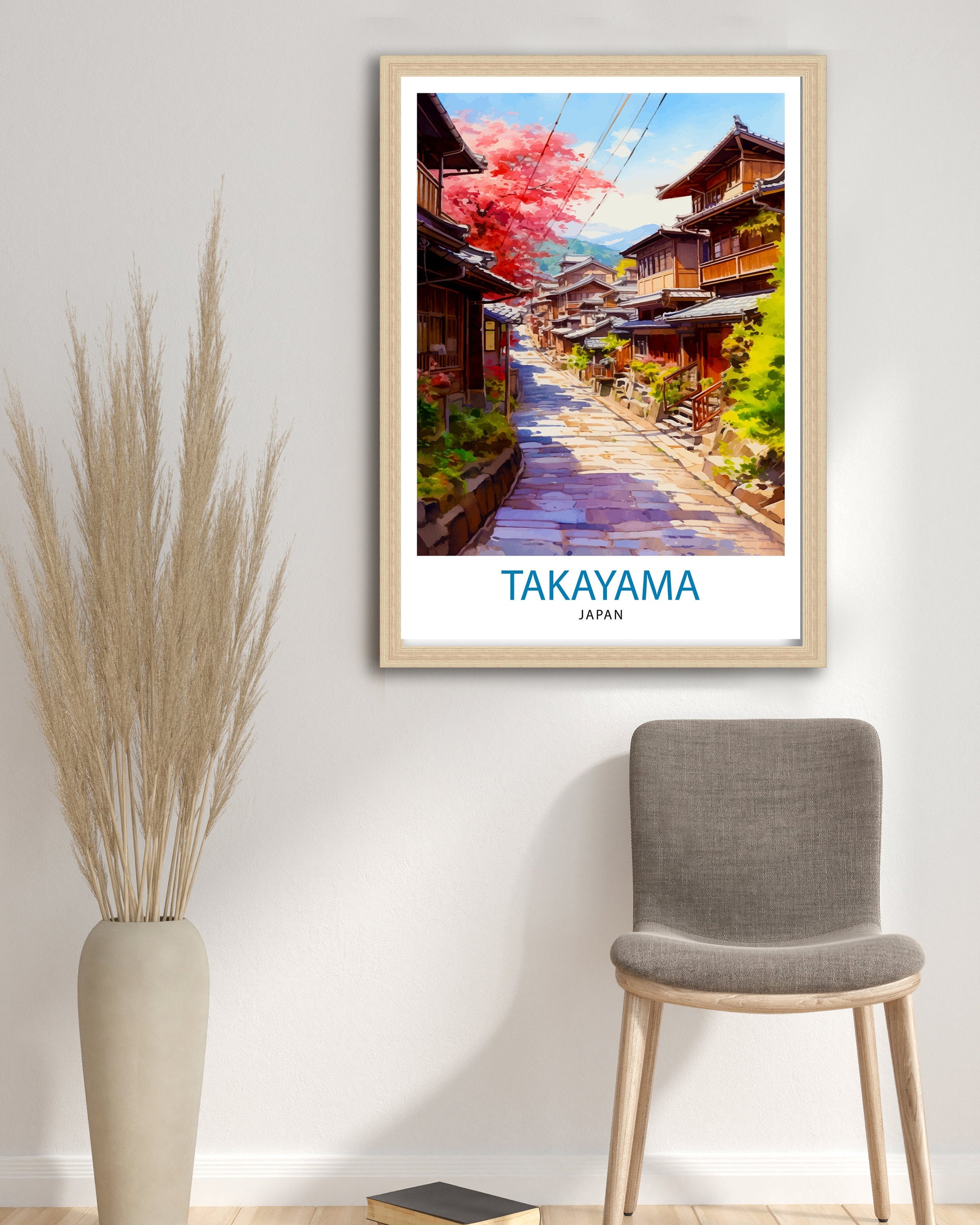 Takayama Japan Travel Print Takayama Wall Decor Takayama Poster Japan Travel Prints Takayama Art Print Takayama Illustration Takayama Wall