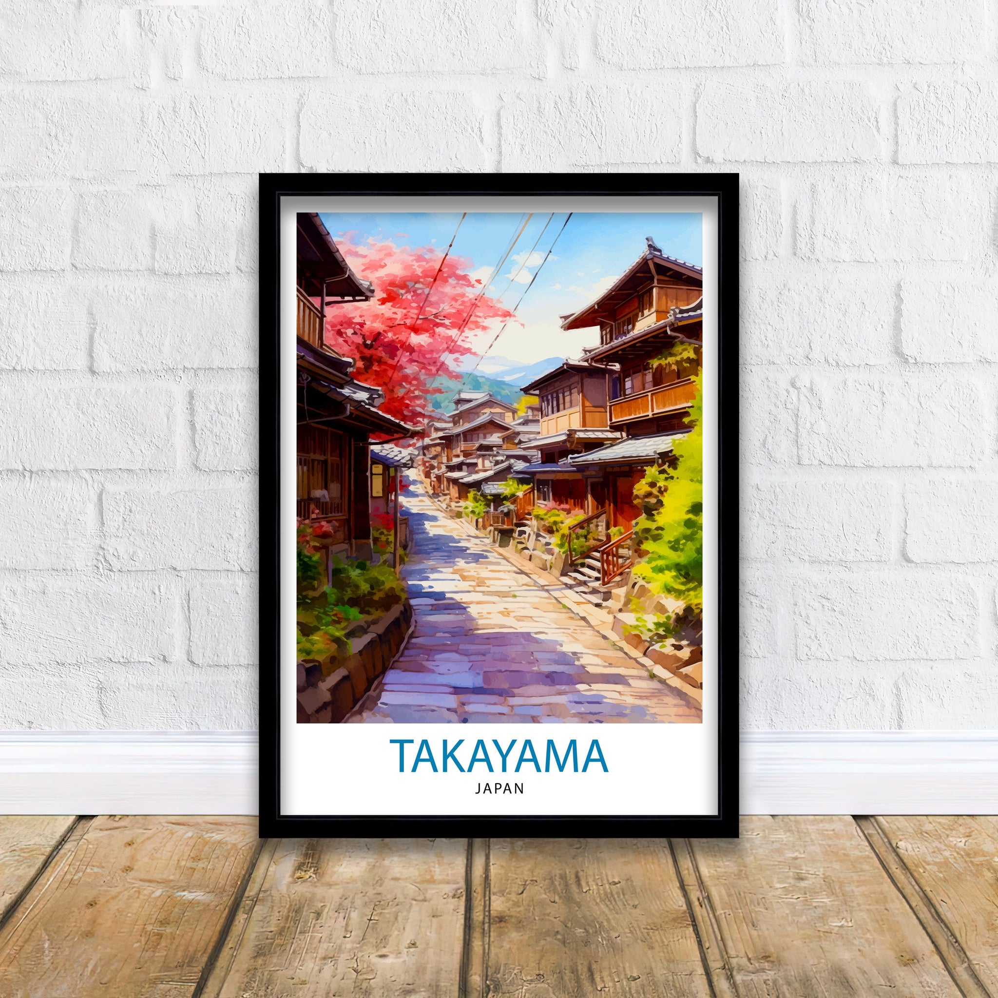 Takayama Japan Travel Print Takayama Wall Decor Takayama Poster Japan Travel Prints Takayama Art Print Takayama Illustration Takayama Wall