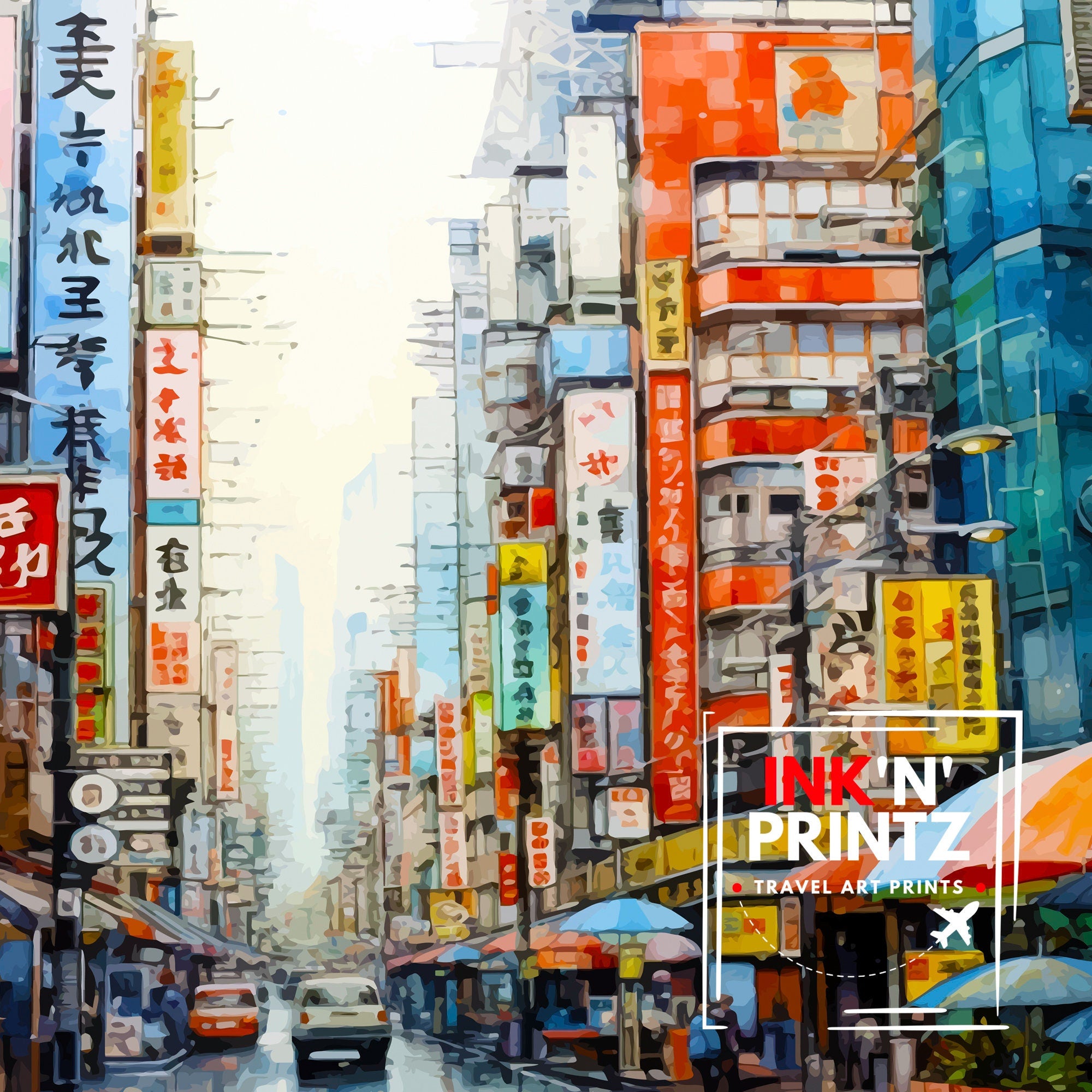 Tokyo Japan Travel Print Tokyo Wall Decor Tokyo Poster Japan Travel Prints Tokyo Art Print Tokyo Illustration Tokyo Wall Art