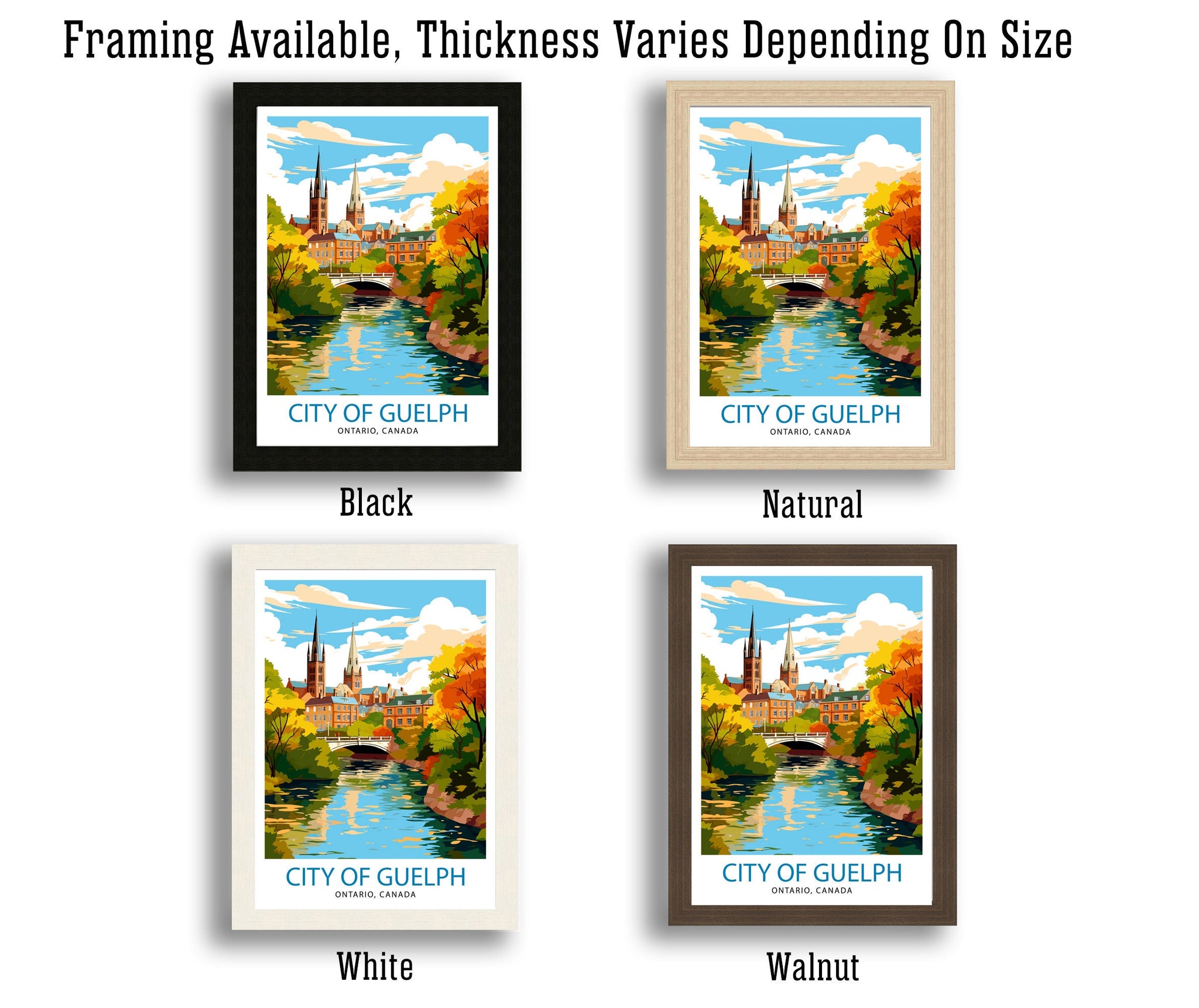 Guelph Ontario Print Guelph Decor Guelph Poster Guelph Art Guelph Wall Art Gift for Guelph Fans Guelph Home Decor