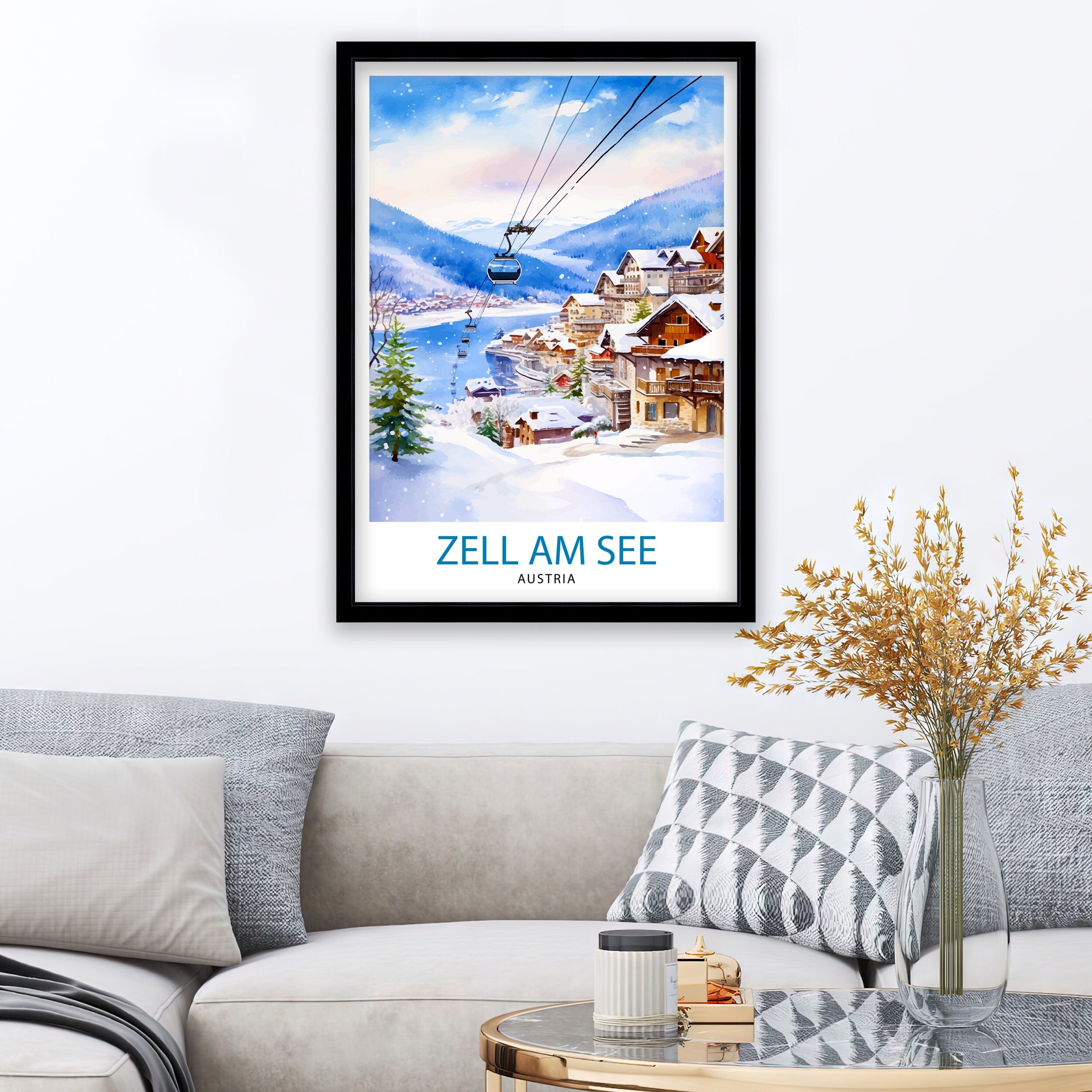 Zell am See Austria Travel Print Zell am See Wall Decor Zell am See Poster Austria Travel Prints Zell am See Art Print Zell am See