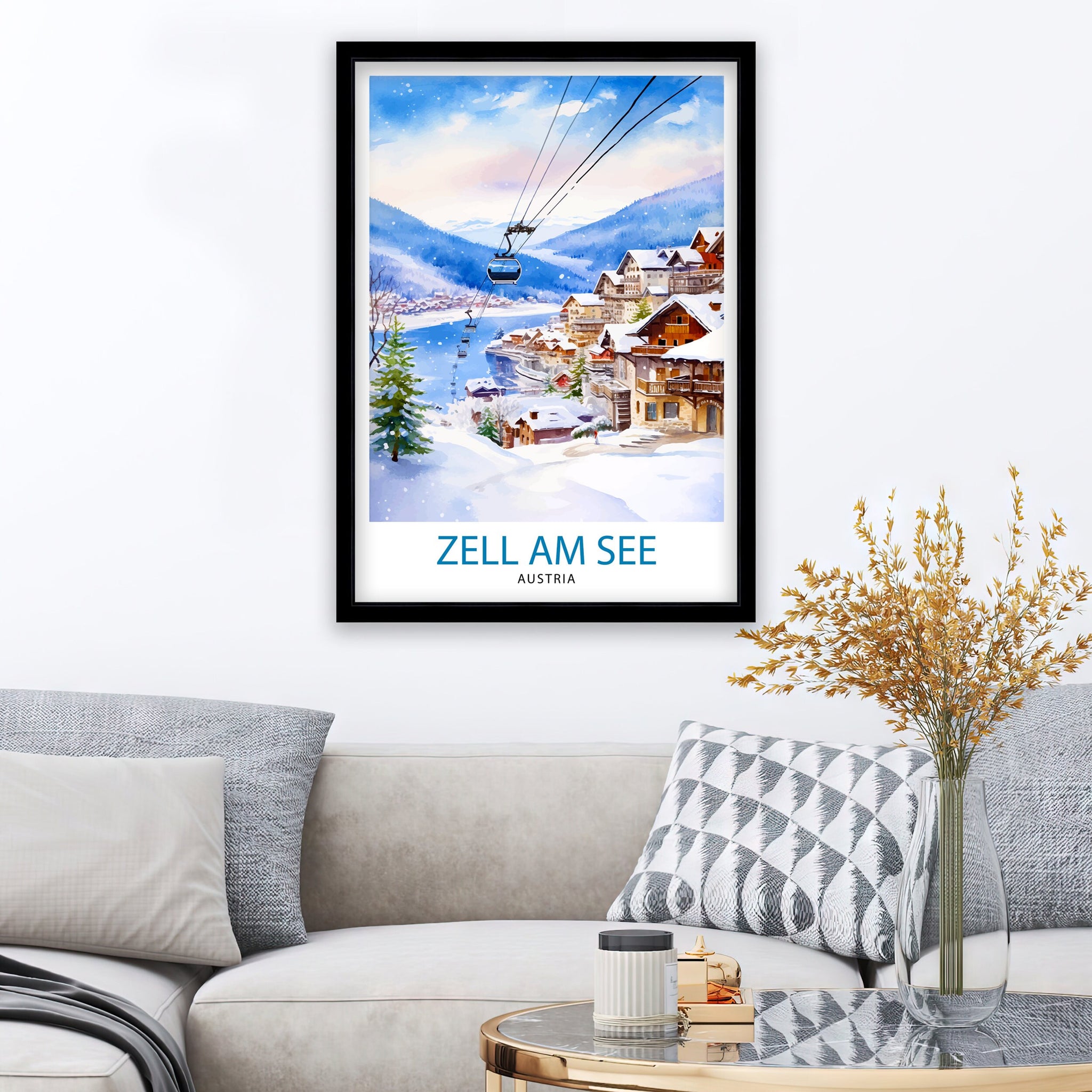 Zell am See Austria Travel Print Zell am See Wall Decor Zell am See Poster Austria Travel Prints Zell am See Art Print Zell am See