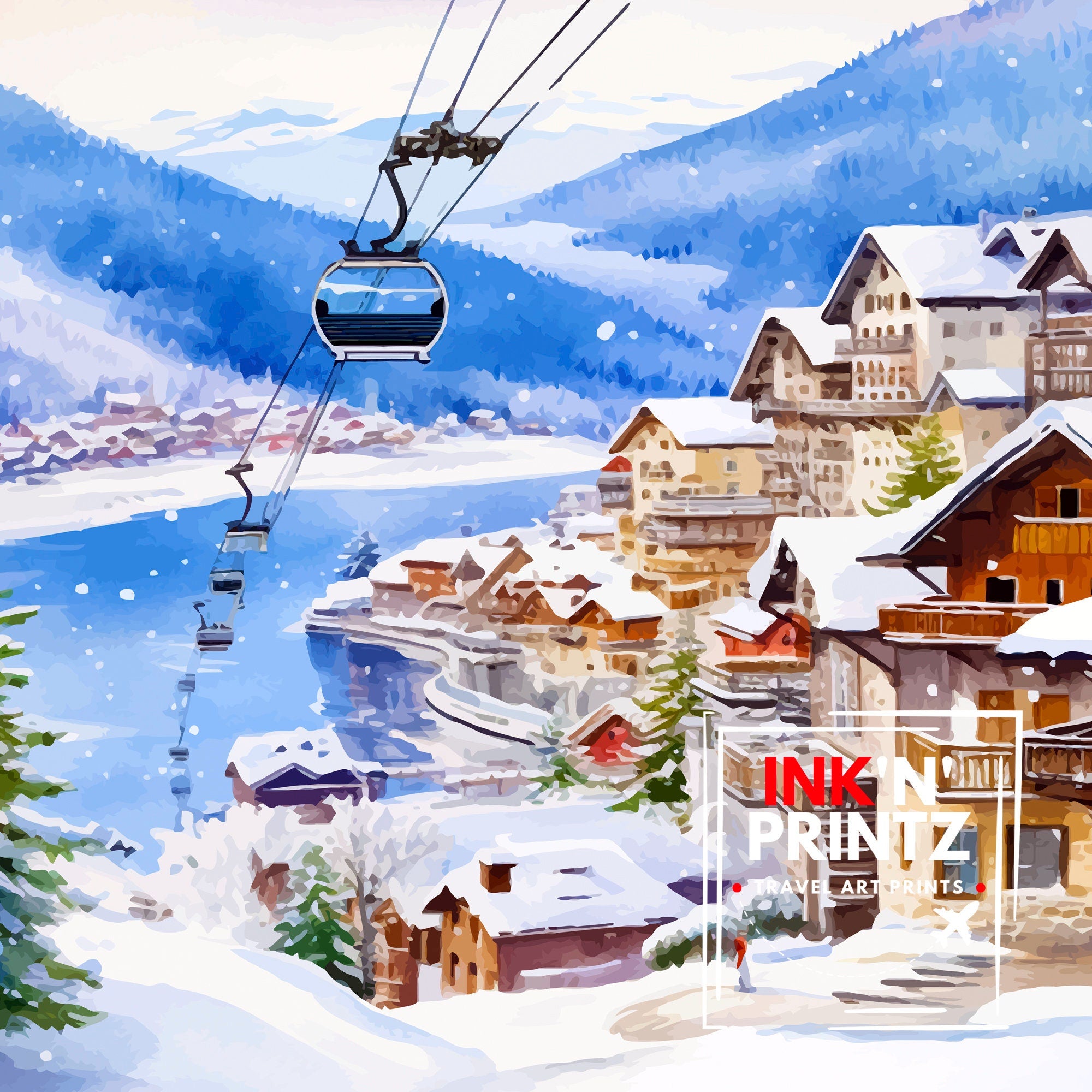 Zell am See Austria Travel Print Zell am See Wall Decor Zell am See Poster Austria Travel Prints Zell am See Art Print Zell am See