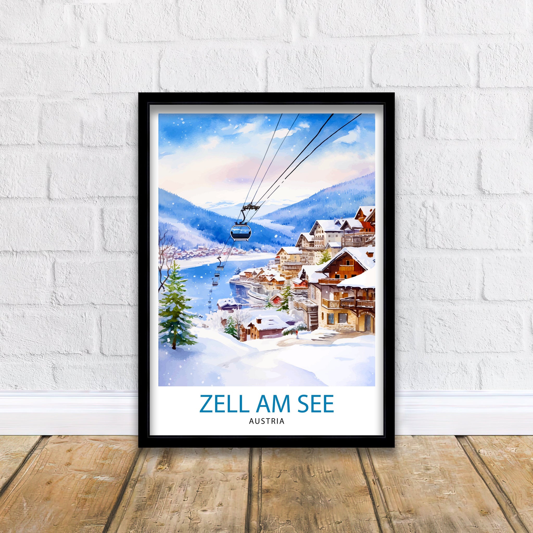 Zell am See Austria Travel Print Zell am See Wall Decor Zell am See Poster Austria Travel Prints Zell am See Art Print Zell am See