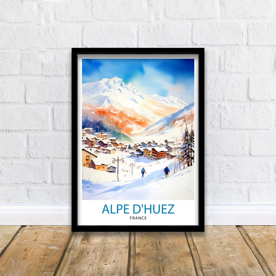 Alpe d'Huez Poster Alpe d'Huez Decor Alpe d'Huez Poster Alpe d'Huez Art Alpe d'Huez Wall Art Gift for Skiing Fans Alpe d'Huez Home Decor