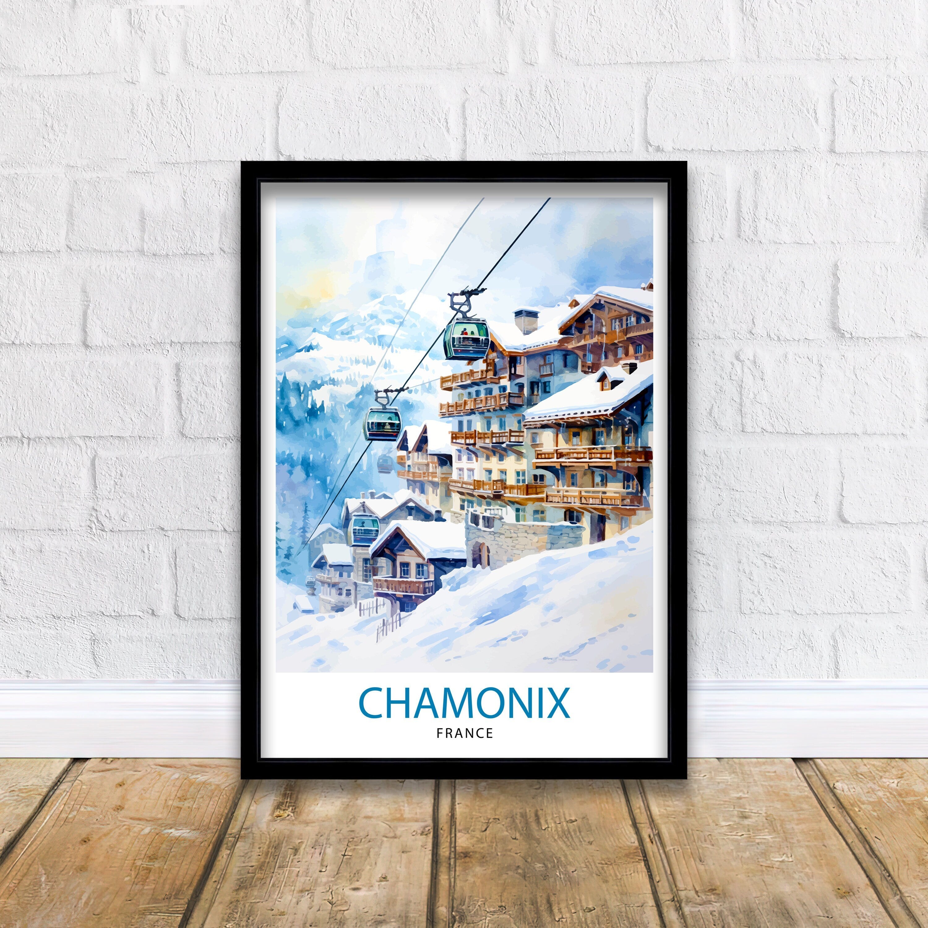 Chamonix France Print Chamonix Decor Chamonix Poster Chamonix Art Chamonix Wall Art Gift for Alpine Lovers Chamonix Home Decor