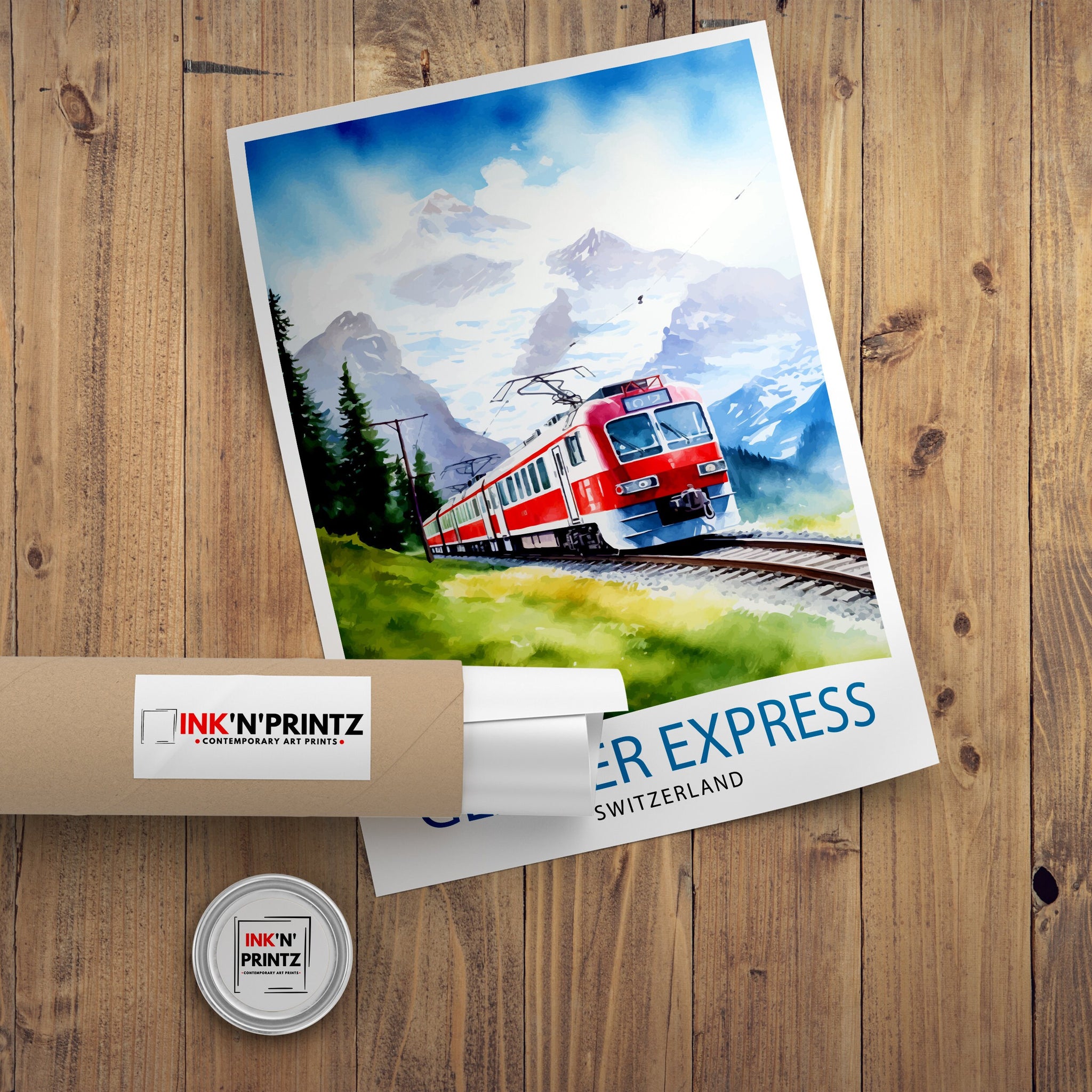 Glacier Express Switzerland Print Glacier Express Decor Glacier Express Poster Glacier Express Art Glacier Express Wall Art Gift for Train