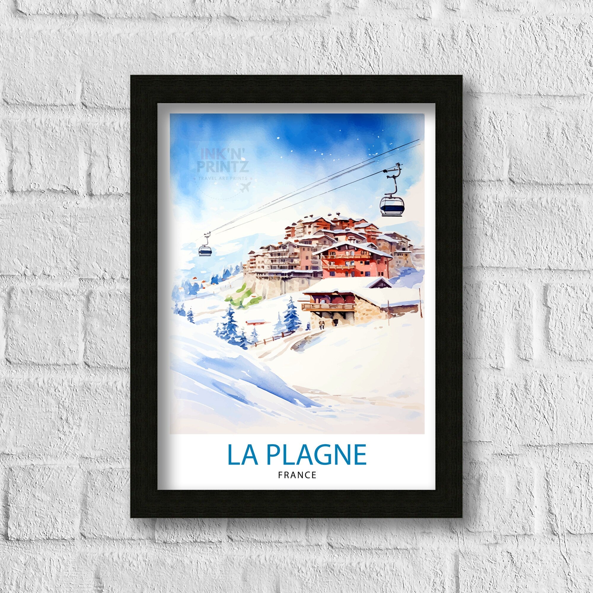 La Plagne France Print La Plagne Decor La Plagne Poster La Plagne Art La Plagne Wall Art Gift for Ski Enthusiasts La Plagne Home Decor