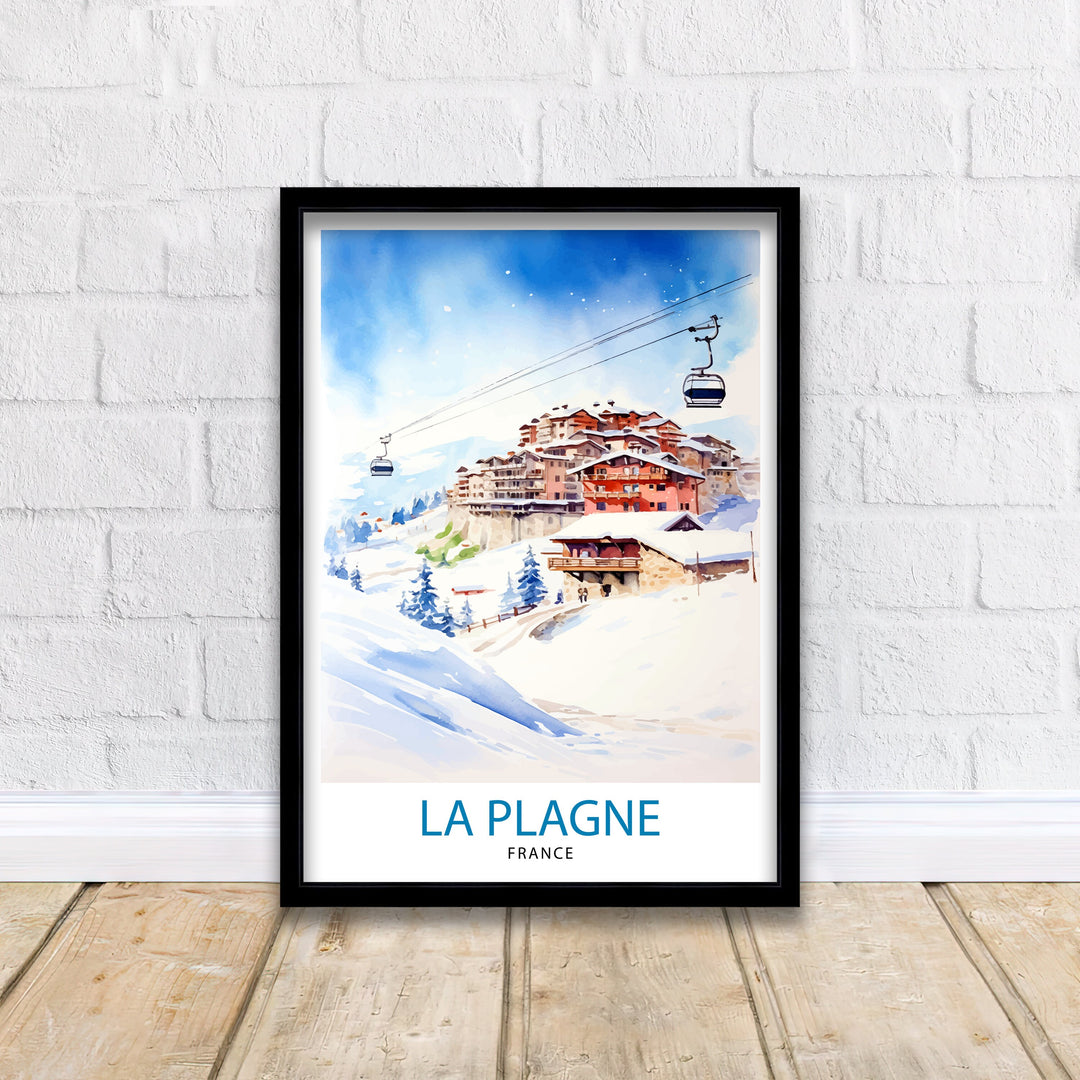 La Plagne France Poster La Plagne Decor La Plagne Poster La Plagne Art La Plagne Wall Art Gift for Ski Enthusiasts La Plagne Home Decor