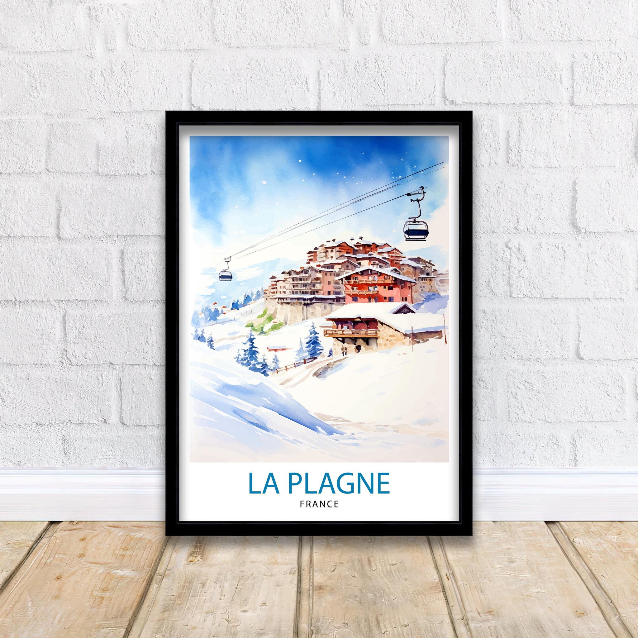 La Plagne France Print La Plagne Decor La Plagne Poster La Plagne Art La Plagne Wall Art Gift for Ski Enthusiasts La Plagne Home Decor