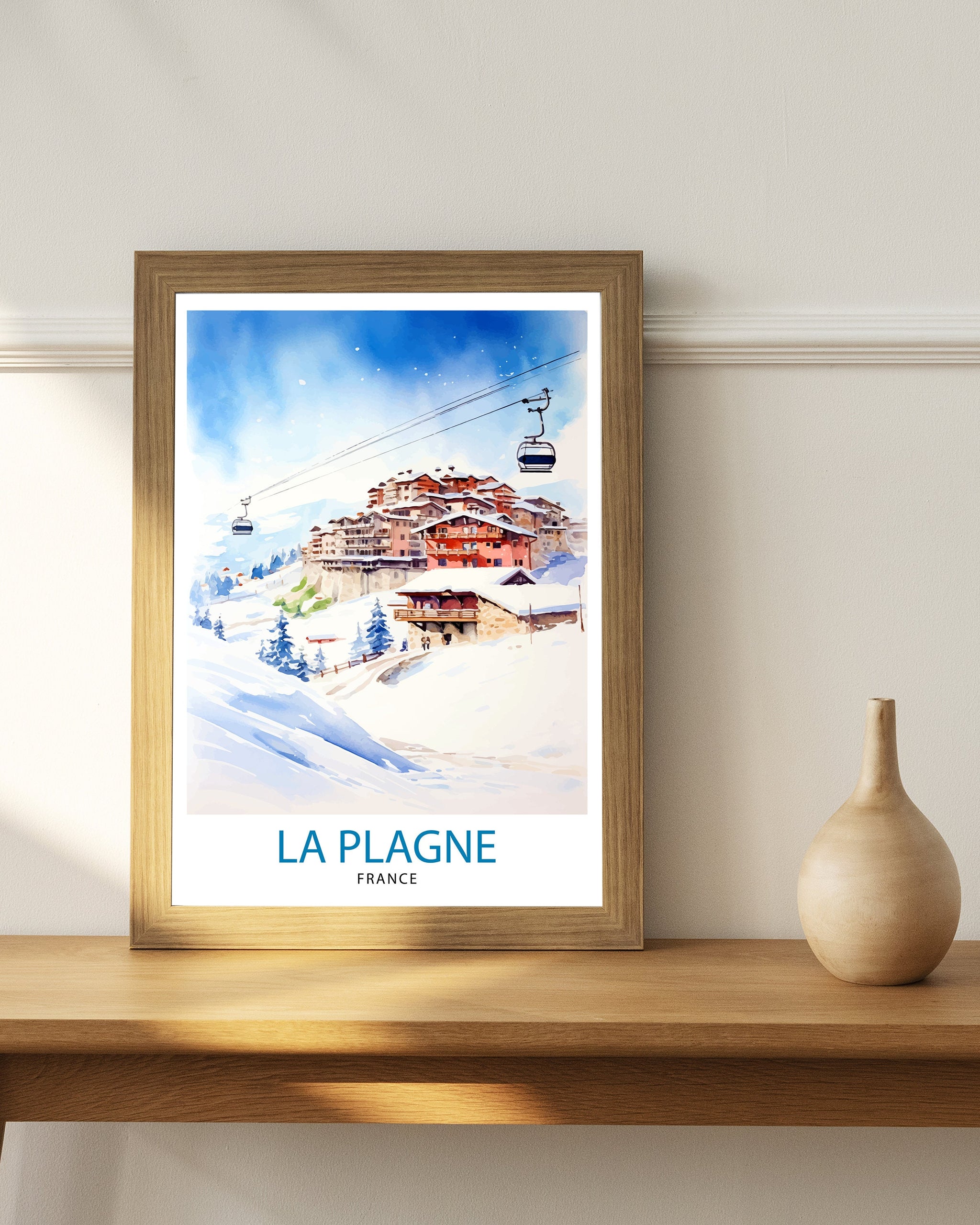 La Plagne France Print La Plagne Decor La Plagne Poster La Plagne Art La Plagne Wall Art Gift for Ski Enthusiasts La Plagne Home Decor