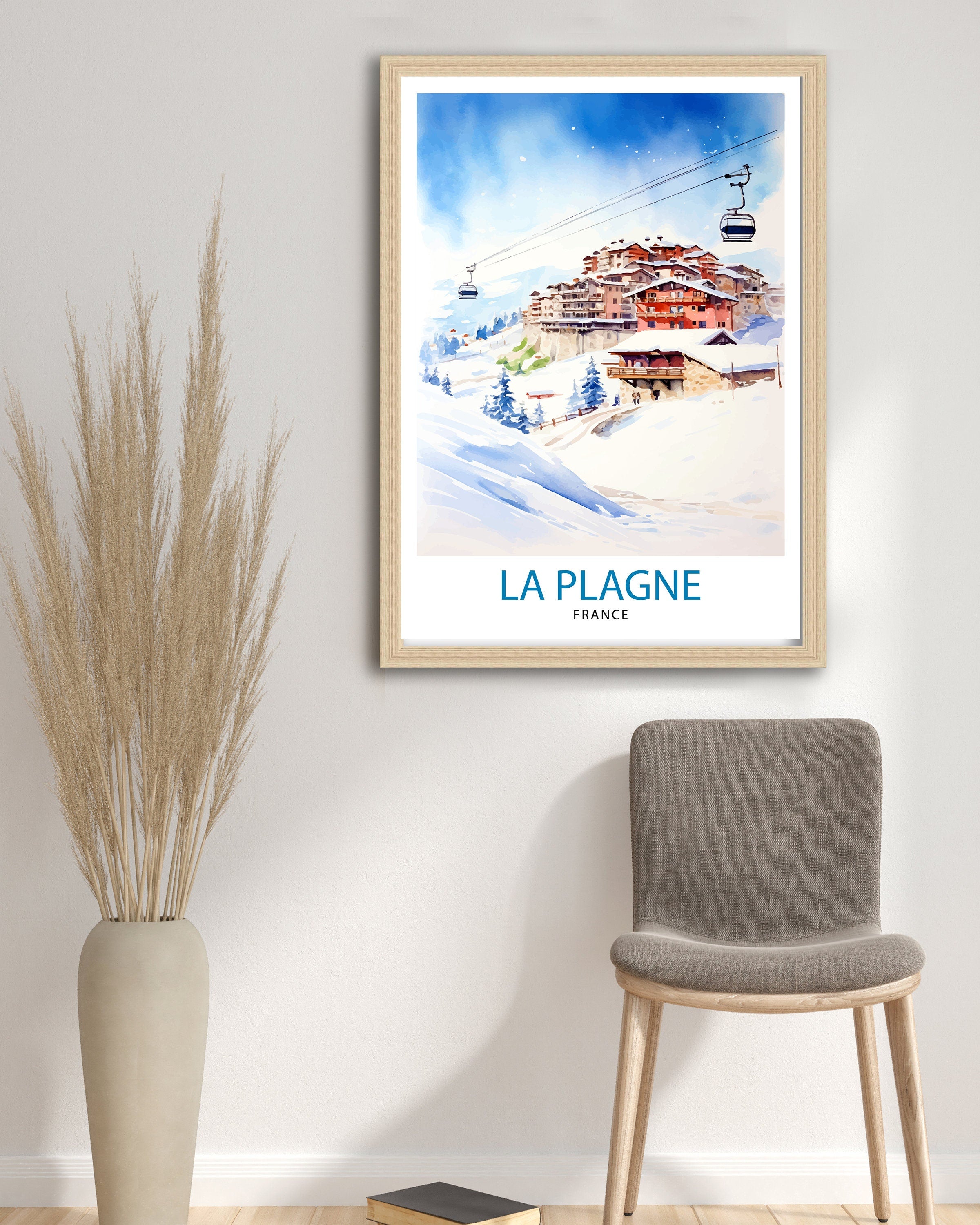 La Plagne France Print La Plagne Decor La Plagne Poster La Plagne Art La Plagne Wall Art Gift for Ski Enthusiasts La Plagne Home Decor