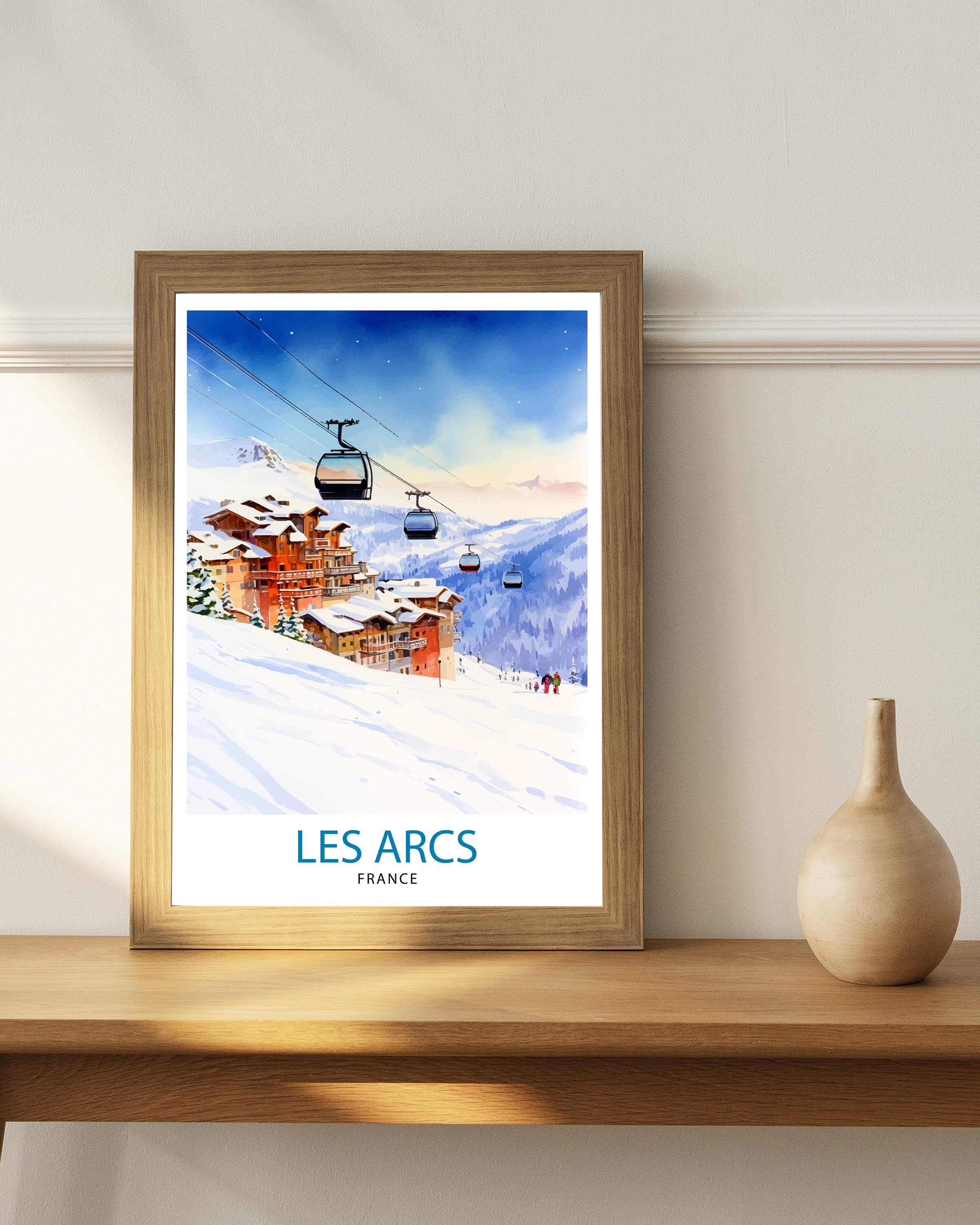 Les Arcs France Poster Les Arcs Decor Les Arcs Poster Les Arcs Art Les Arcs Wall Art Gift for Ski Lovers Les Arcs Home Decor