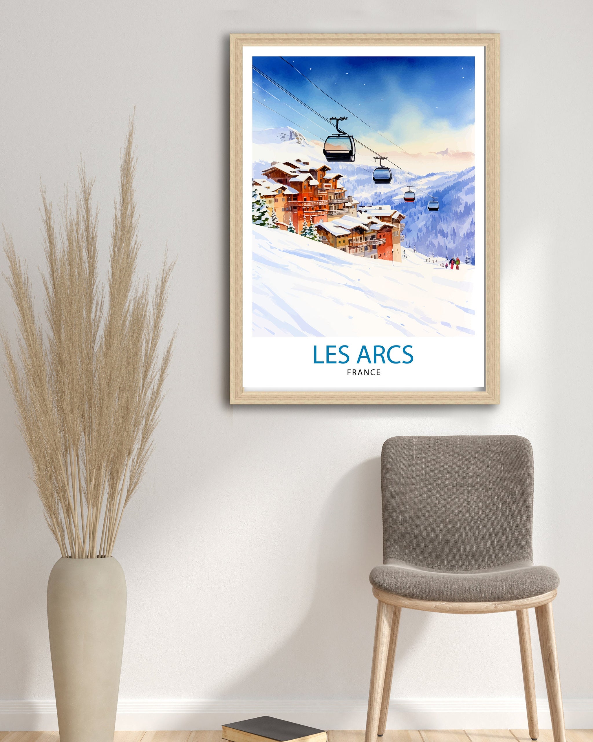 Les Arcs France Poster Les Arcs Decor Les Arcs Poster Les Arcs Art Les Arcs Wall Art Gift for Ski Lovers Les Arcs Home Decor