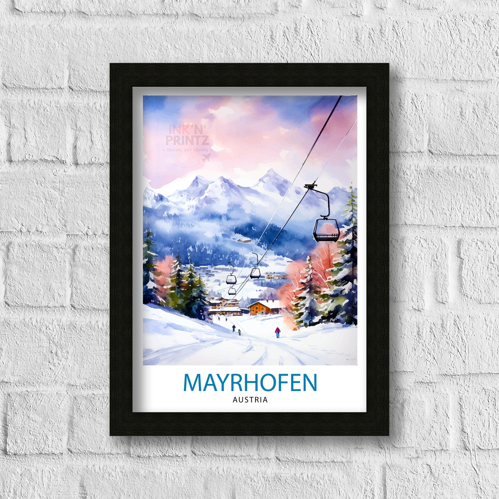 Mayrhofen Austria Print Mayrhofen Decor Mayrhofen Poster Mayrhofen Art Mayrhofen Wall Art Gift for Alpine Fans Mayrhofen Home Decor
