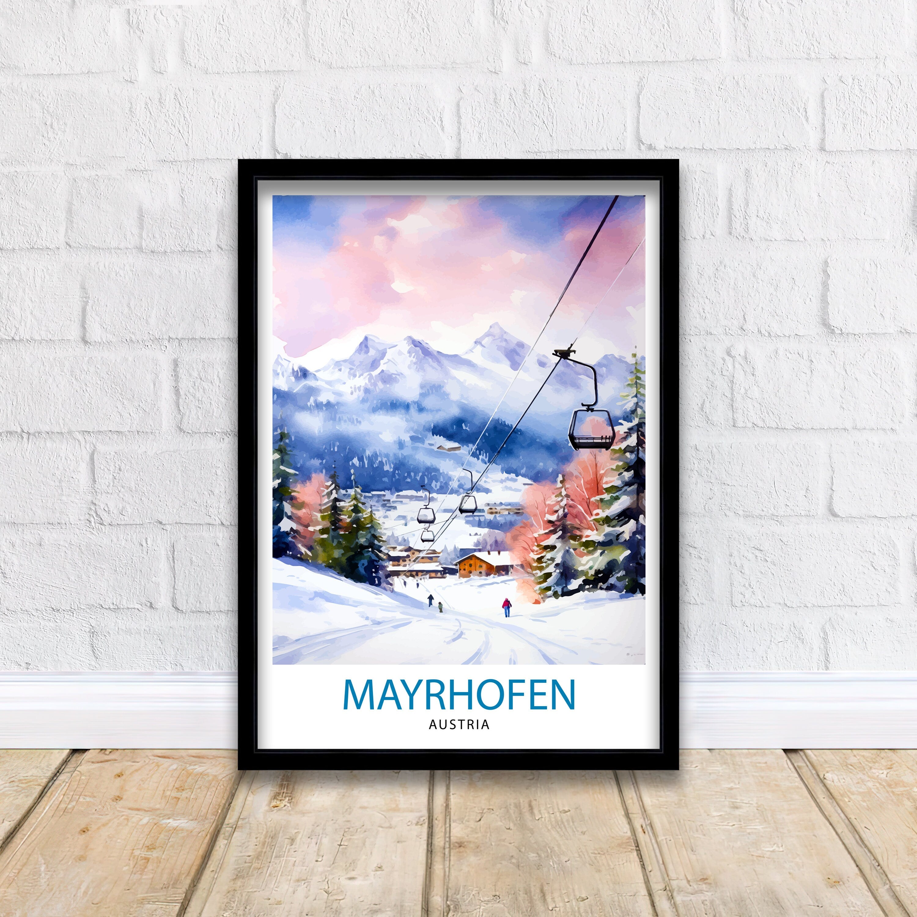 Mayrhofen Austria Print Mayrhofen Decor Mayrhofen Poster Mayrhofen Art Mayrhofen Wall Art Gift for Alpine Fans Mayrhofen Home Decor